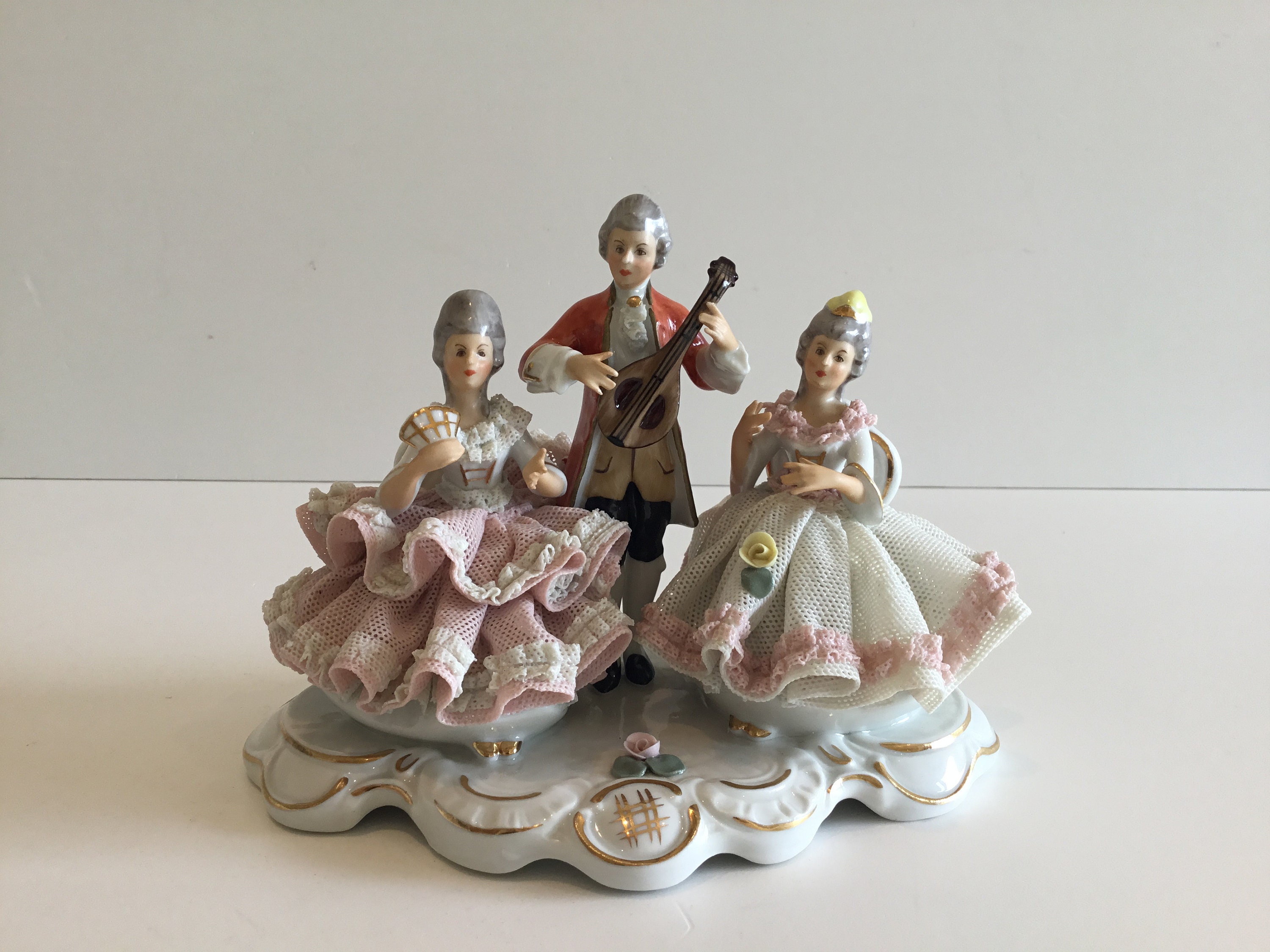 Vintage Porcelain | Dresden Figurine (1960s) Hand-Painted Made in Germany — photo 2 of 8