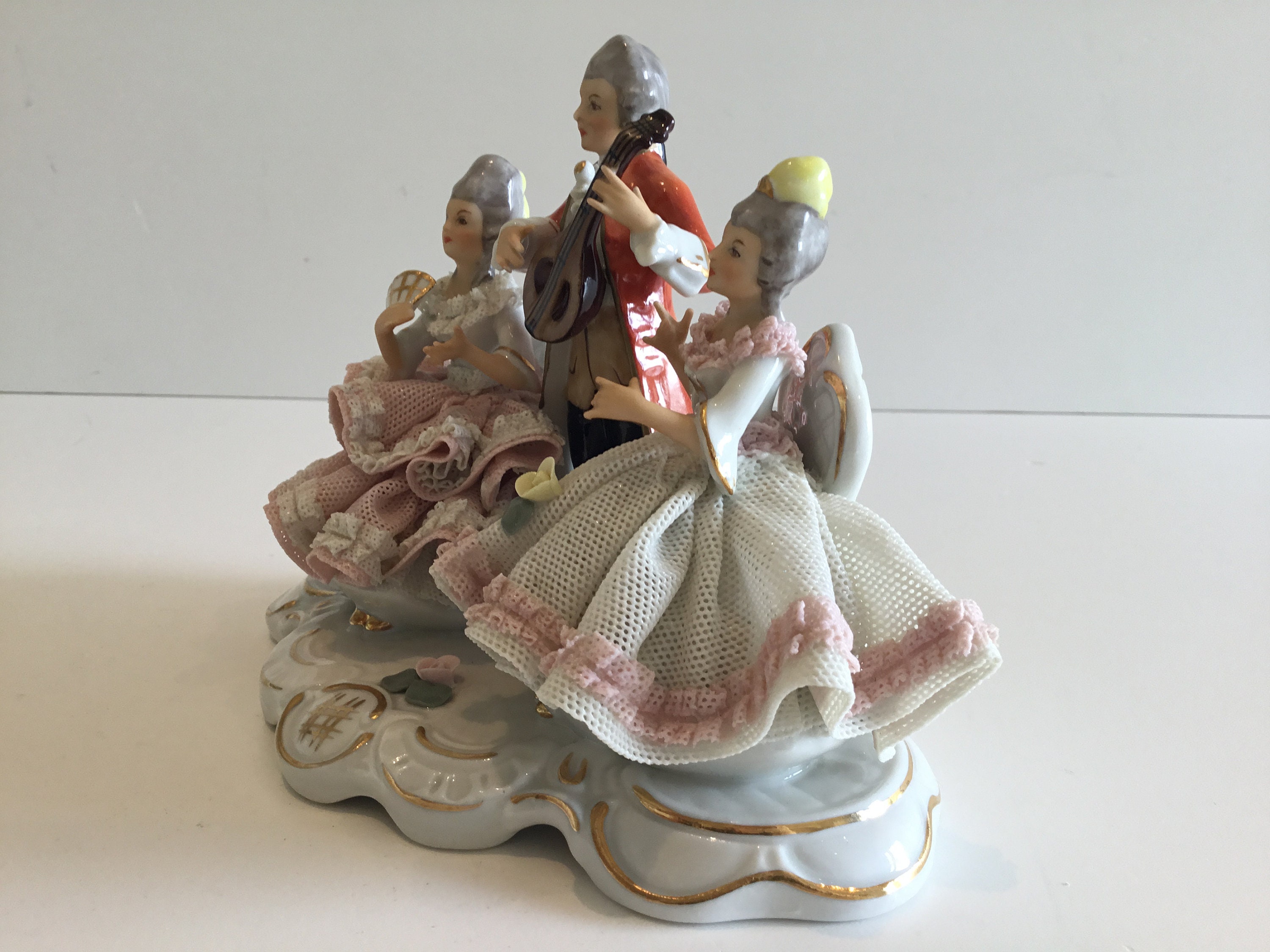 Vintage Porcelain | Dresden Figurine (1960s) Hand-Painted Made in Germany — photo 4 of 8