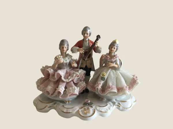 Vintage Porcelain | Dresden Figurine (1960s) Hand-Painted Made in Germany