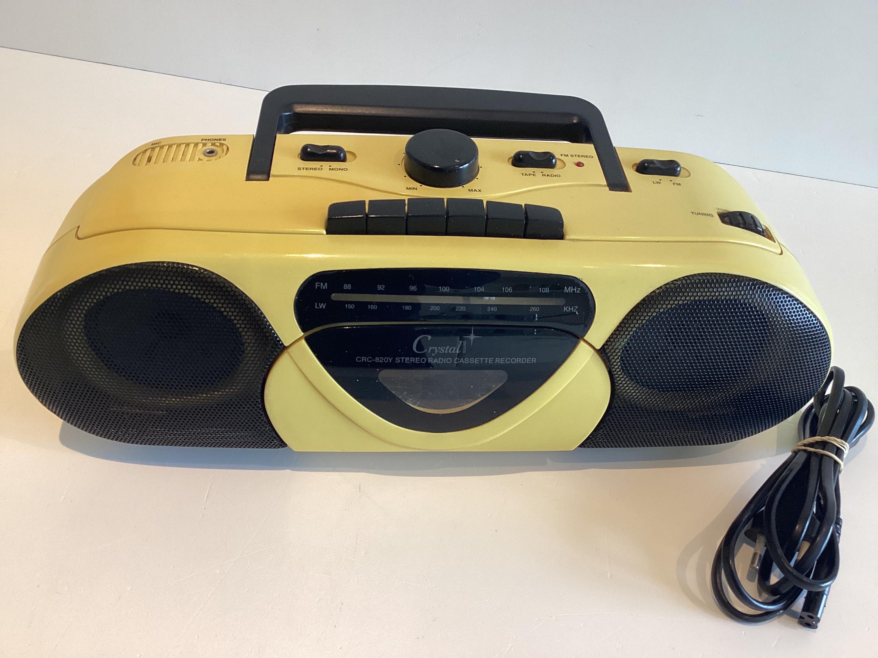 Vintage Boombox Crystal Sound CRC-820Y 1980s Stereo Radio Cassette Recorder — photo 10 of 11