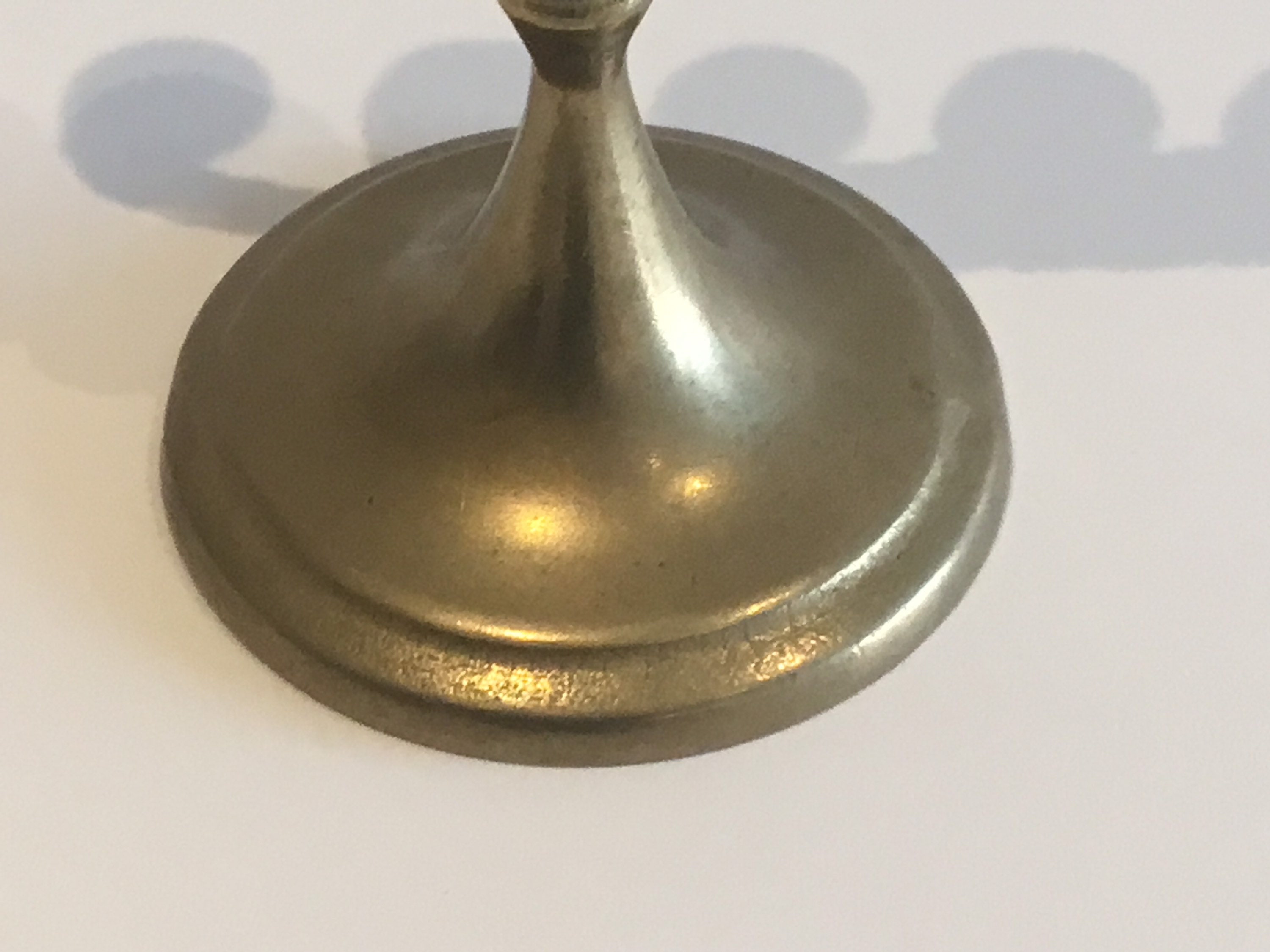 Vintage Menorah | 1960s Brass Candelabra Judaica, Seven Branch Israeli Candle Holder — photo 6 of 7