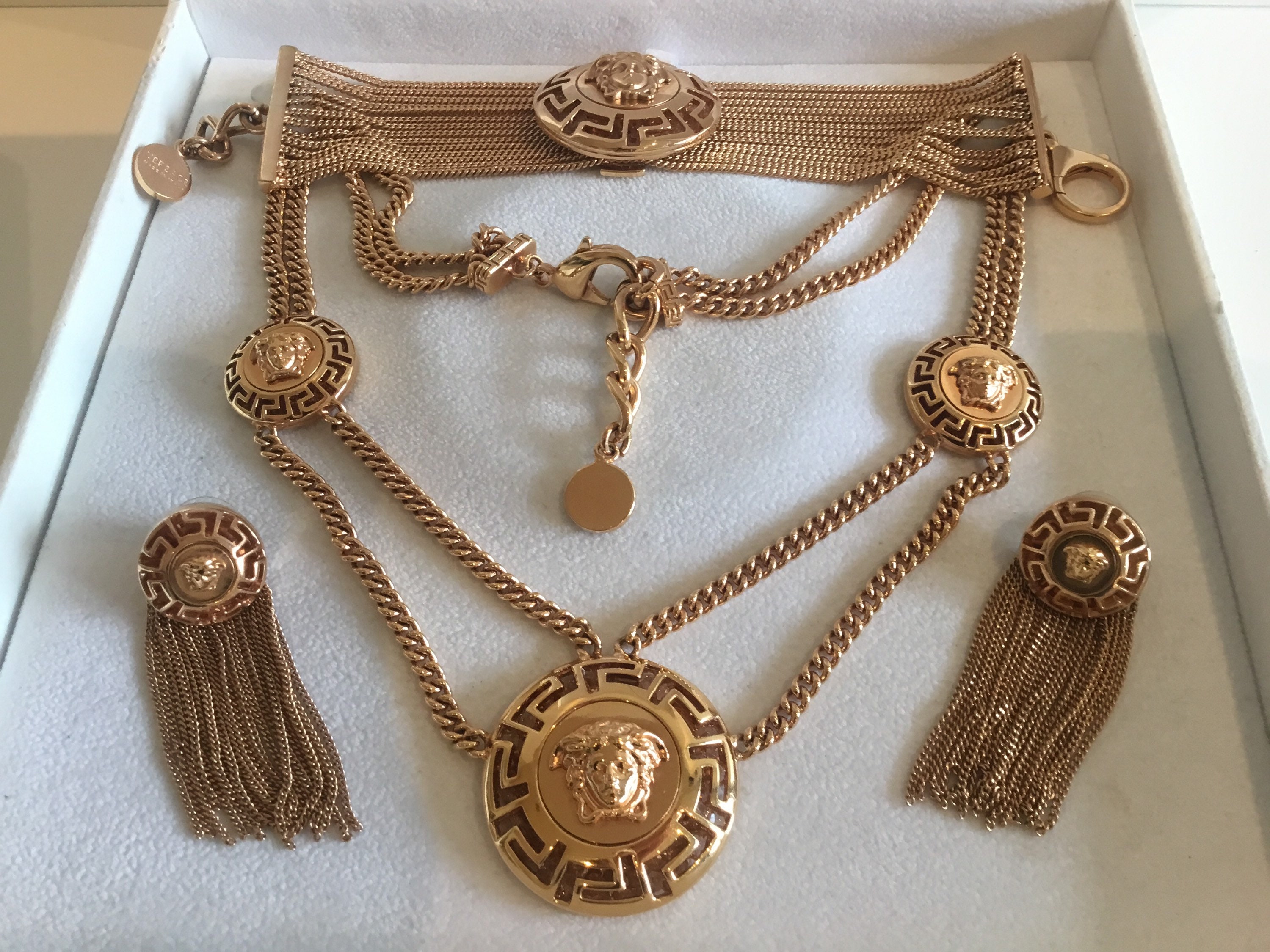 Vintage Jewelry | 1980s Versace Medusa Set, Gold Plated Limited Edition with Crystal* — photo 4 of 11