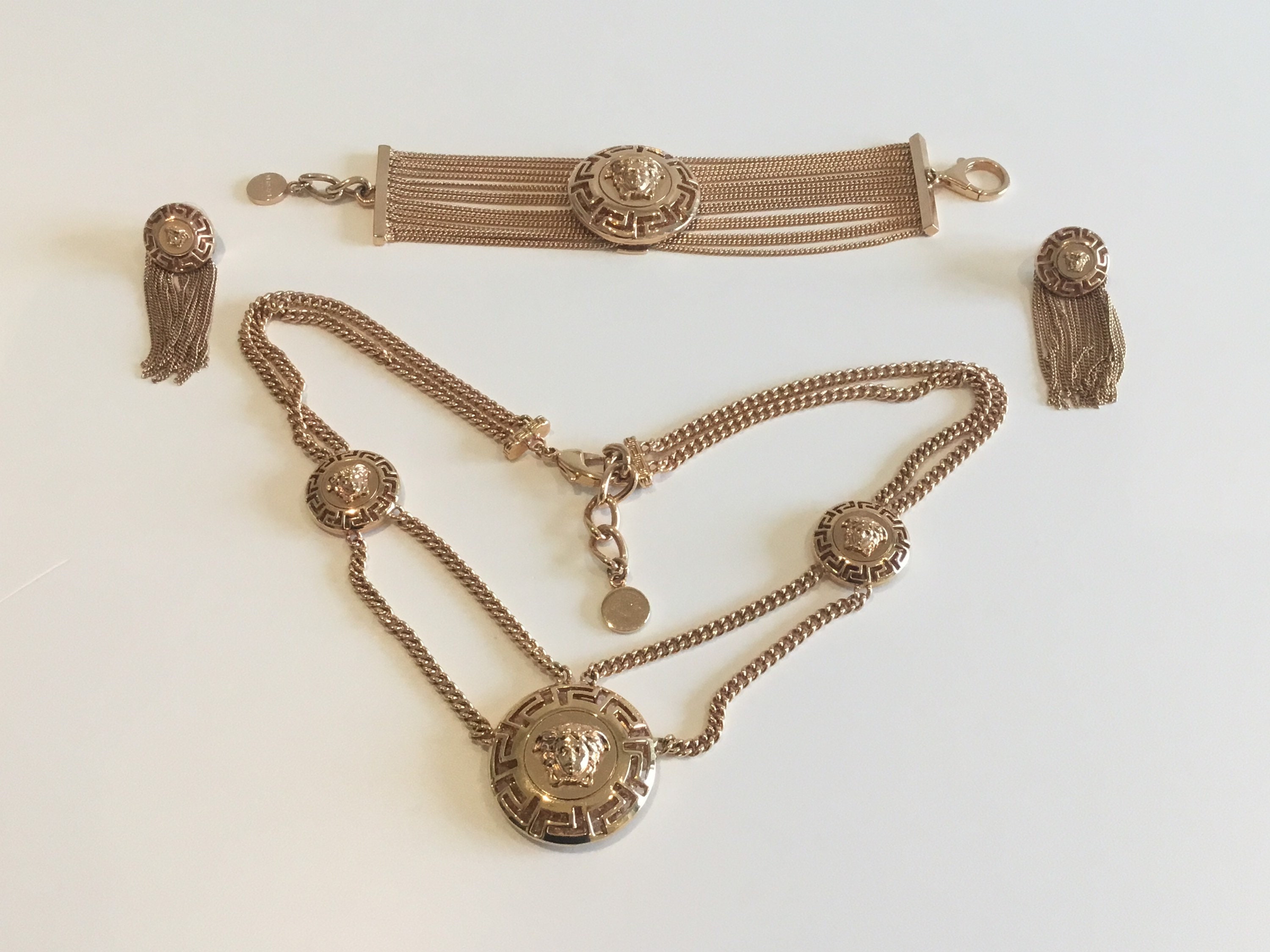 Vintage Jewelry | 1980s Versace Medusa Set, Gold Plated Limited Edition with Crystal* — photo 5 of 11