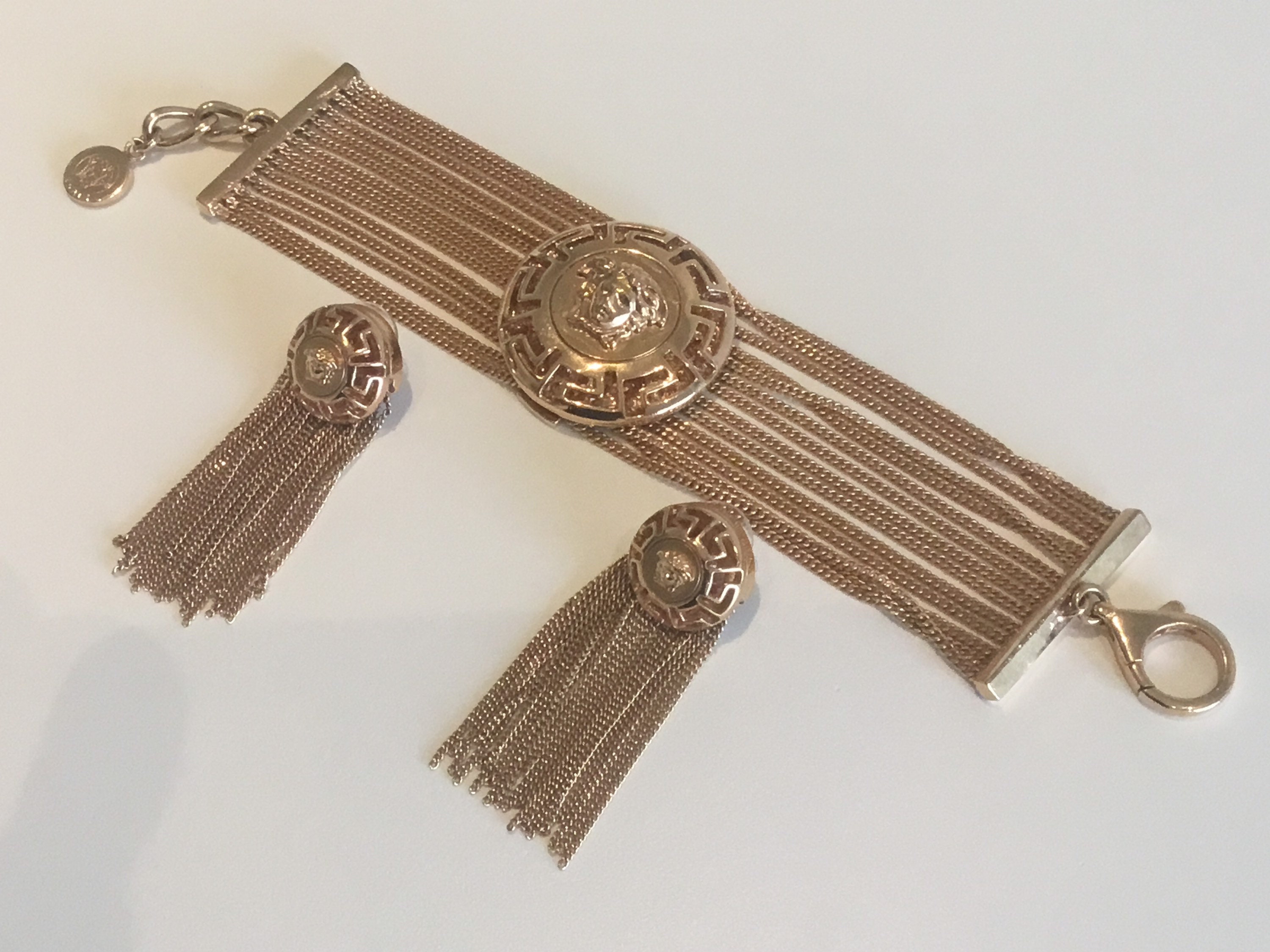 Vintage Jewelry | 1980s Versace Medusa Set, Gold Plated Limited Edition with Crystal* — photo 7 of 11