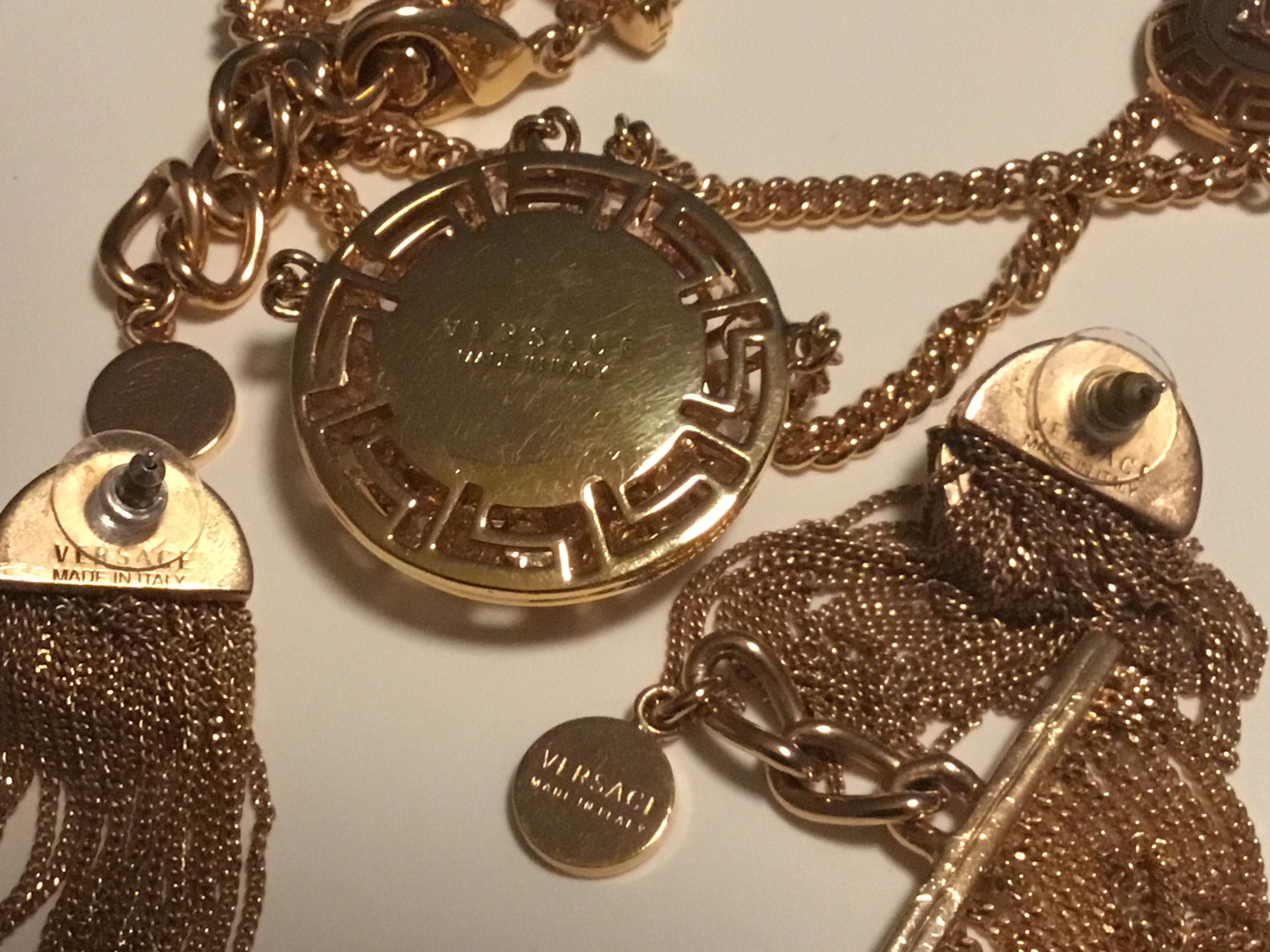 Vintage Jewelry | 1980s Versace Medusa Set, Gold Plated Limited Edition with Crystal* — photo 8 of 11