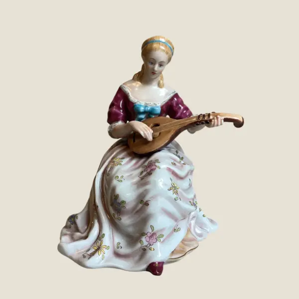 Porcelain Figurine  | Al Crowned Gallery Florence 1950s, Rare Italian Artisan Figurine