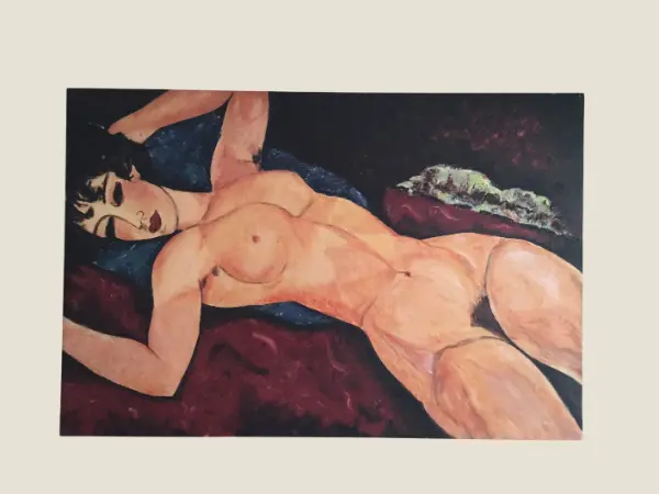 Vintage Painting | 1950s Modigliani Reproduction, Hand-Painted Oil on Canvas Jeanne Hébuterne