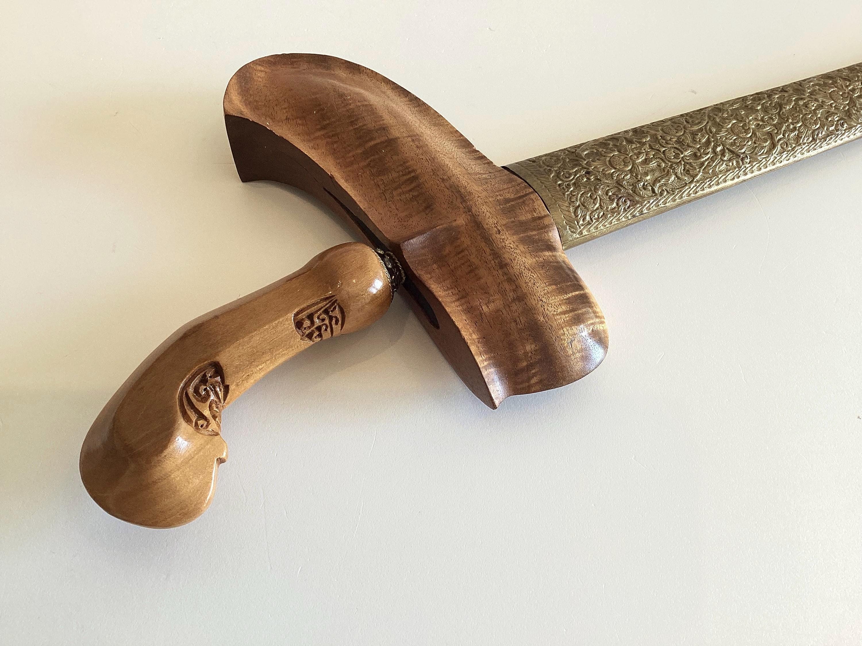 Antique Indonesian Keris (19th Century) Javanese Dagger, Meteorite Blade, Hand Carved Wood & Brass Sheath — photo 6 of 7