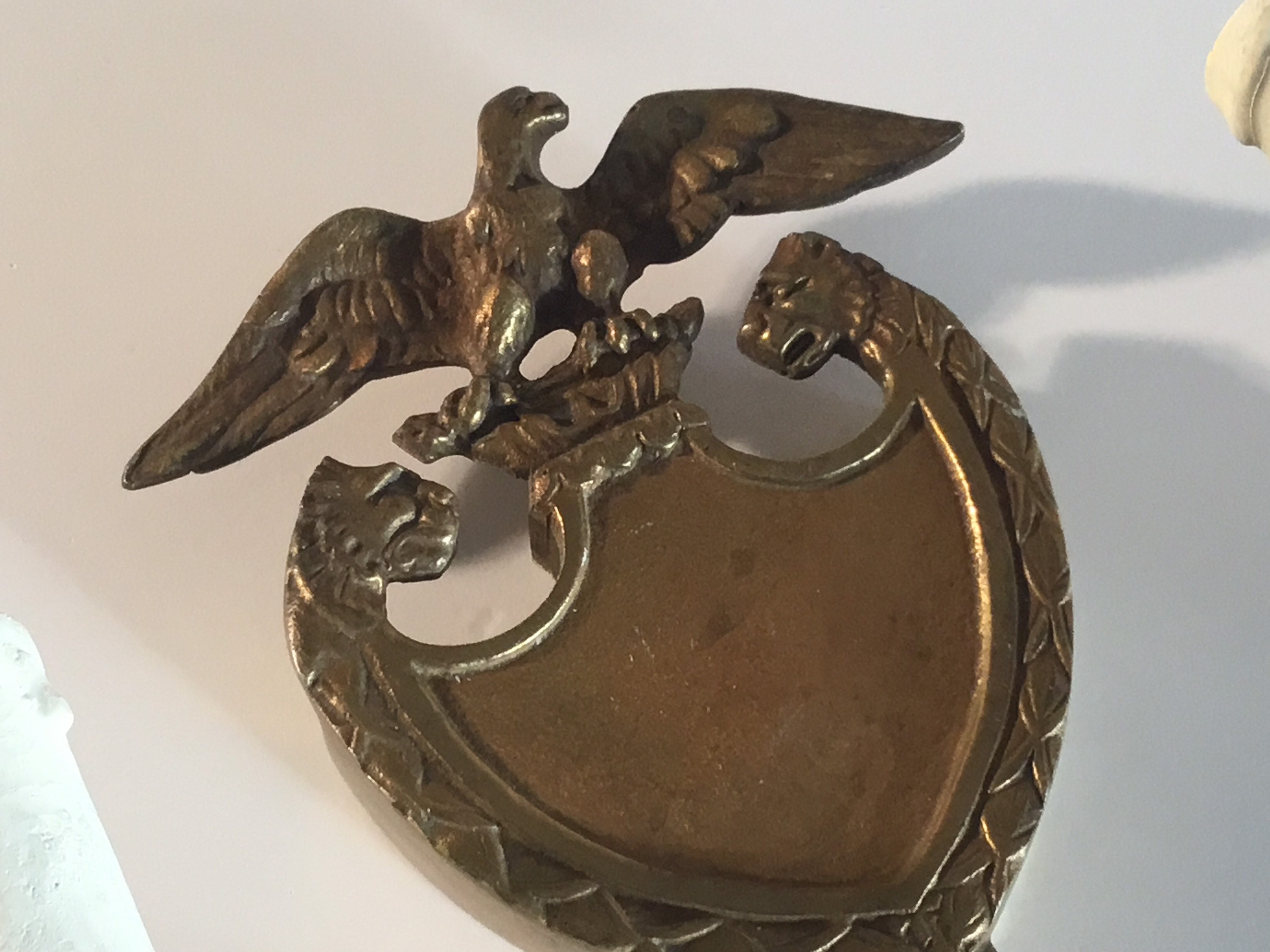 Vintage Italian Wall Lamps | 1930s Bronze Pair with Lions & Eagle, Art Deco Sconces — photo 5 of 10