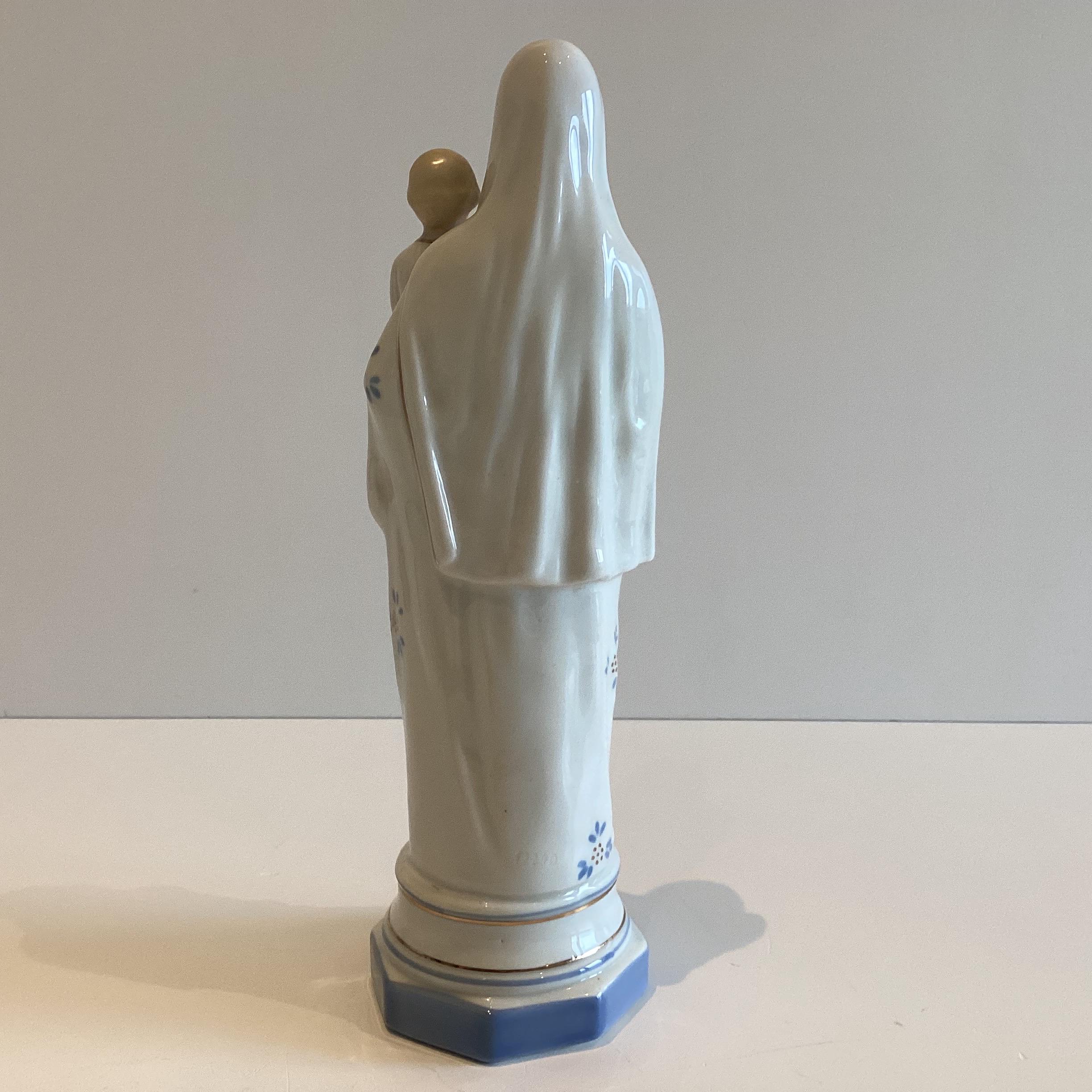 Vintage Porcelain Figurine | Lippelsdorf Germany 1950s Madonna and Child, Hand Painted — photo 5 of 9