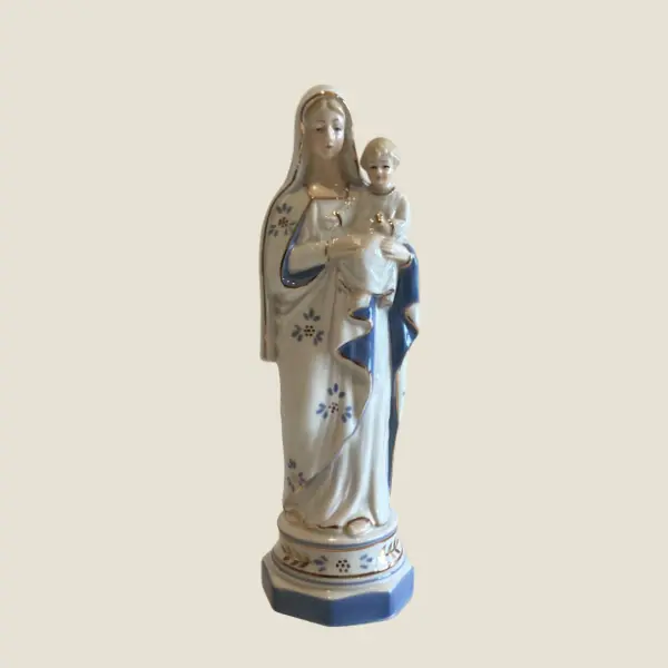 Vintage Porcelain Figurine | Lippelsdorf Germany 1950s Madonna and Child, Hand Painted
