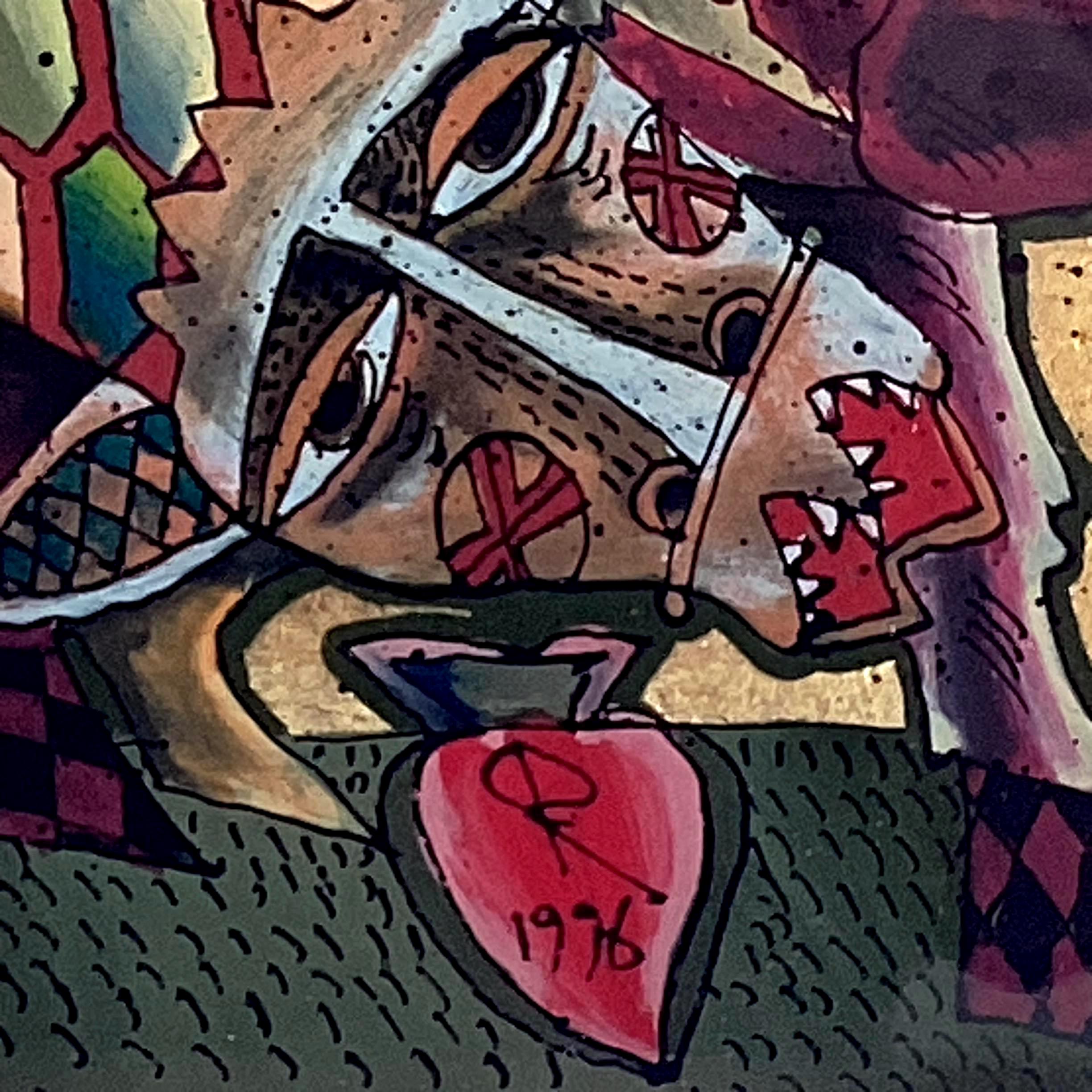 Vintage Artwork | Rareș Pantea Reverse Glass Painting 1996, Signed Romanian Art — photo 7 of 9