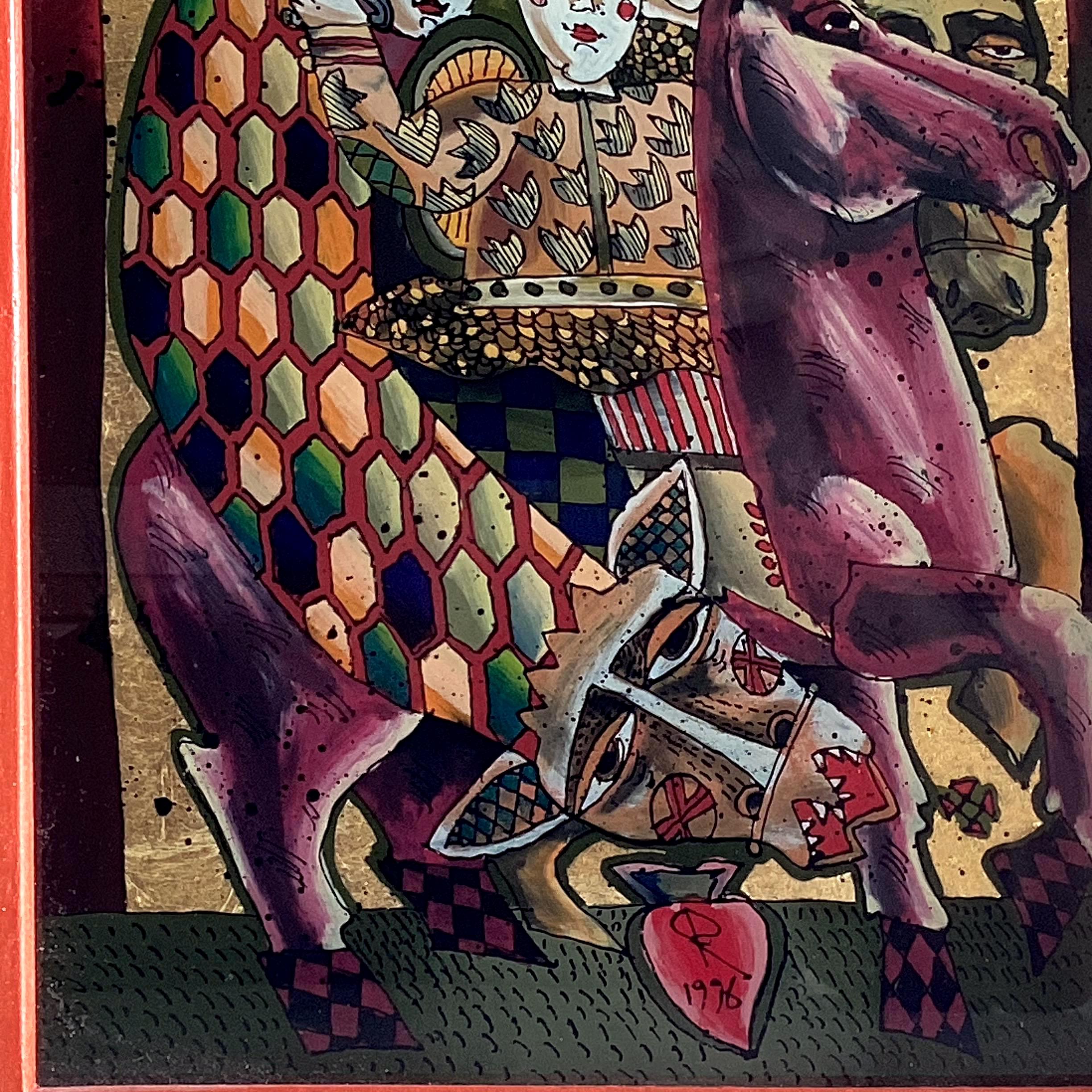 Vintage Artwork | Rareș Pantea Reverse Glass Painting 1996, Signed Romanian Art — photo 8 of 9