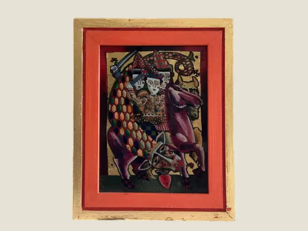 Vintage Artwork | Rareș Pantea Reverse Glass Painting 1996, Signed Romanian Art