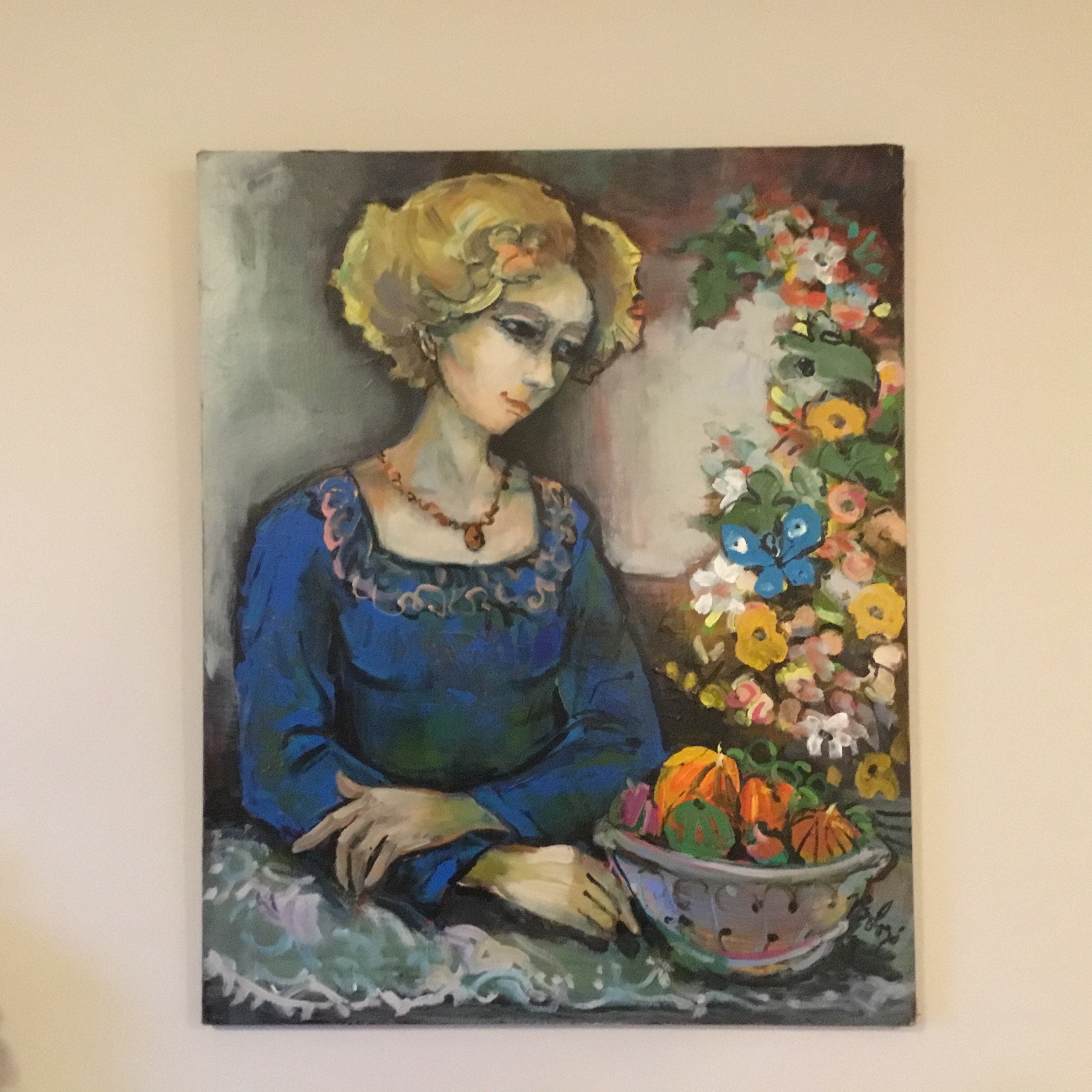 Large Oil Painted Portrait (1970s) — photo 2 of 9