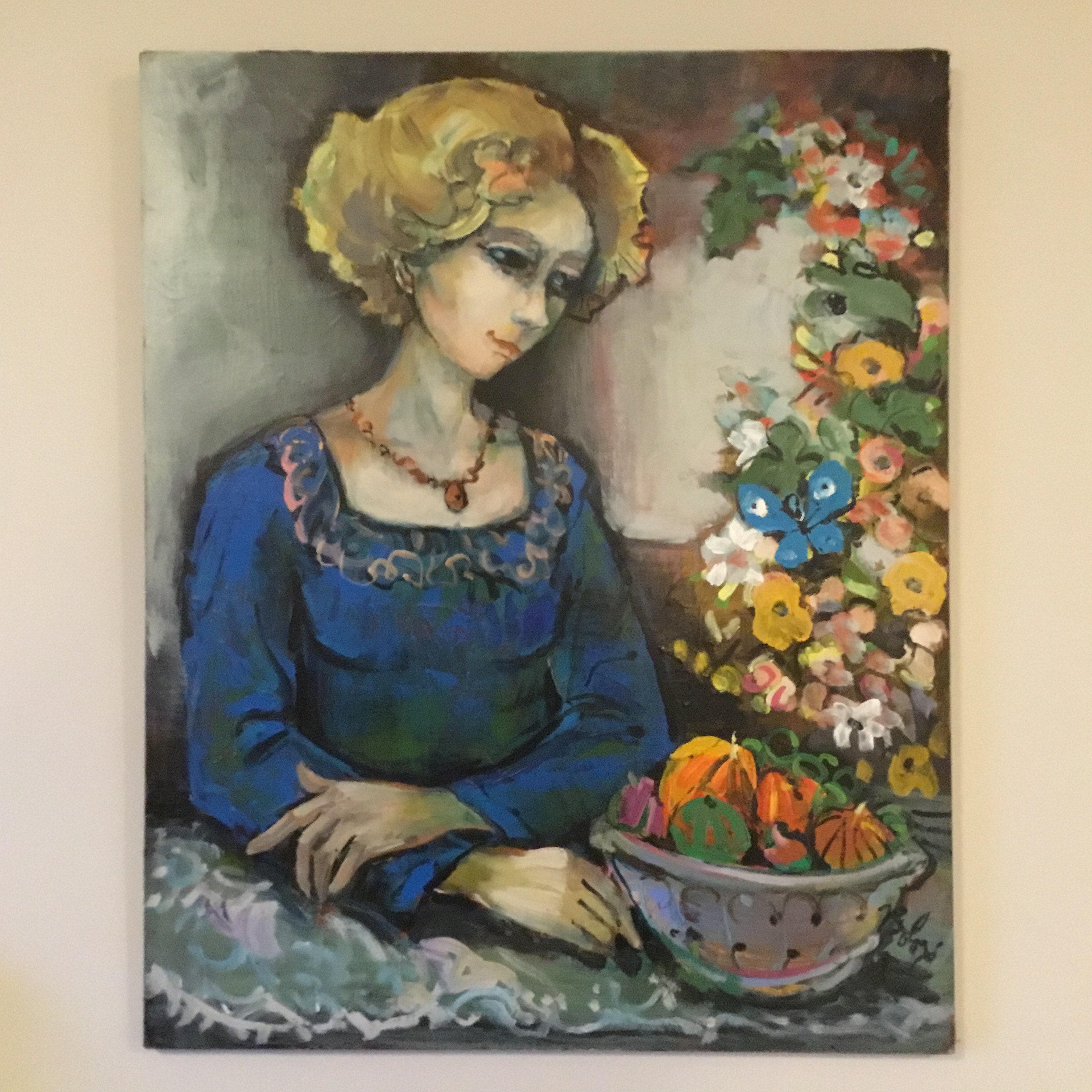 Large Oil Painted Portrait (1970s) — photo 3 of 9