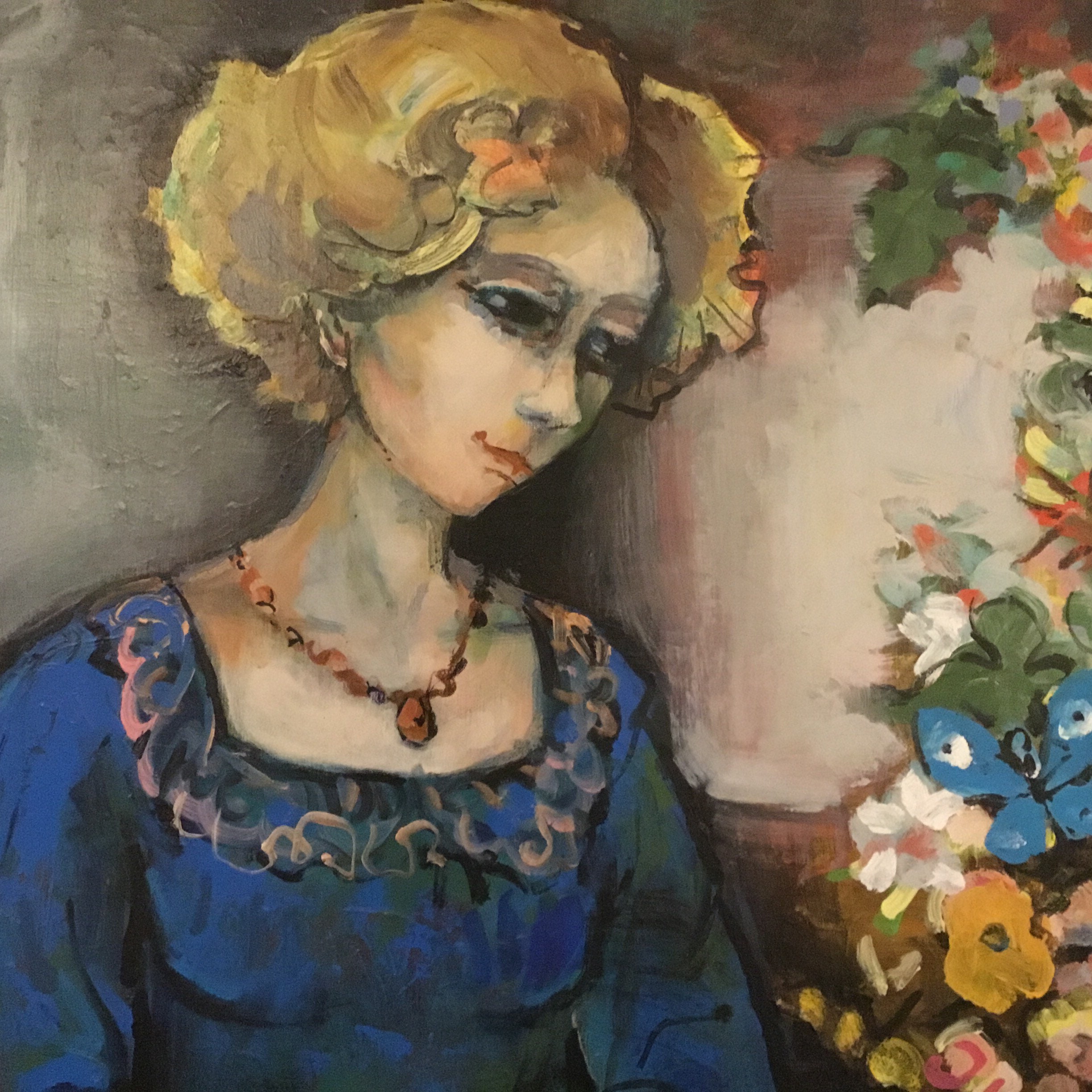 Large Oil Painted Portrait (1970s) — photo 5 of 9