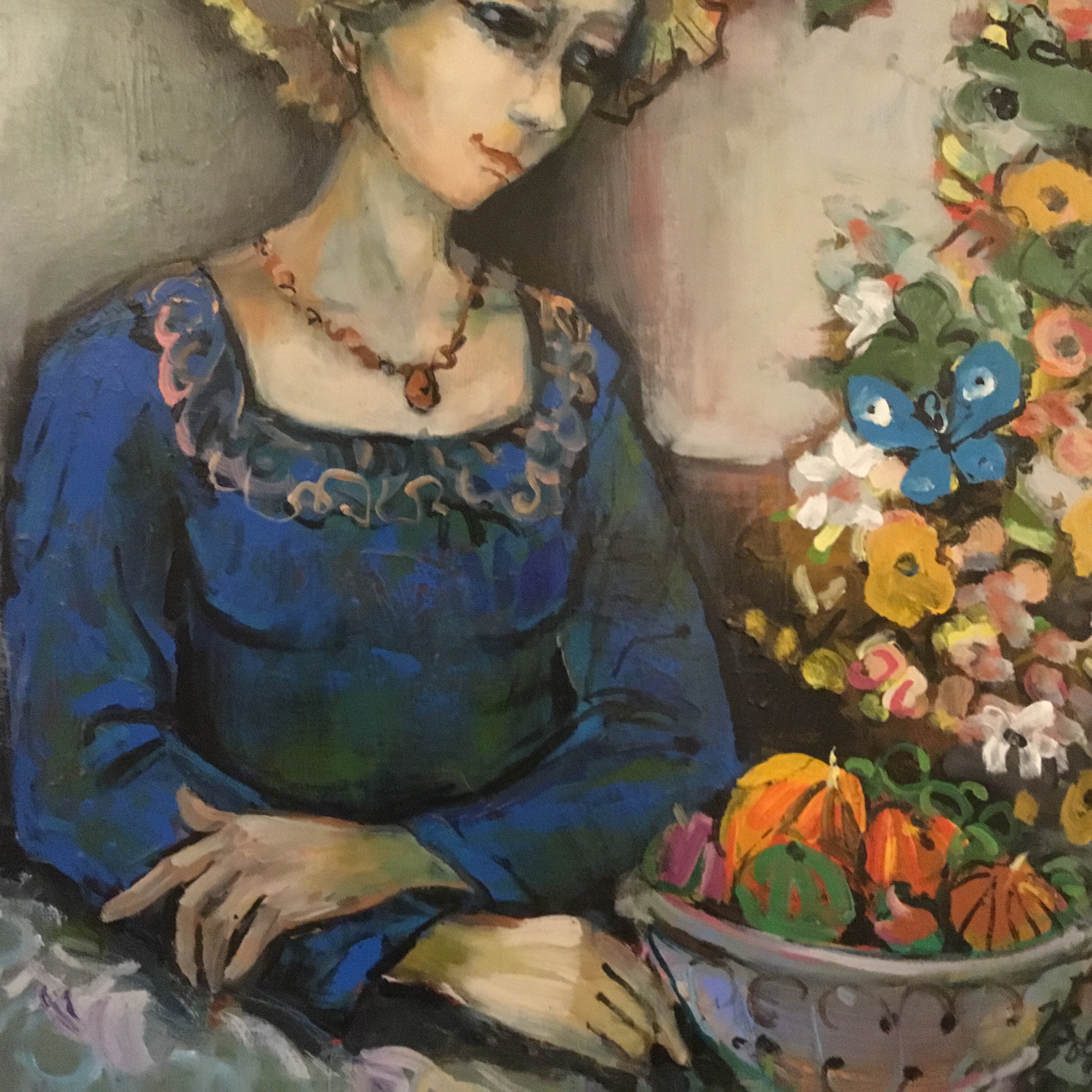 Large Oil Painted Portrait (1970s) — photo 7 of 9