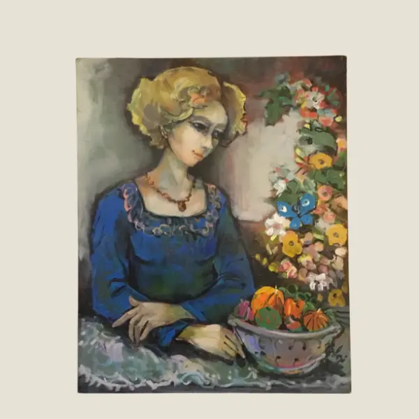 Large Oil Painted Portrait (1970s)