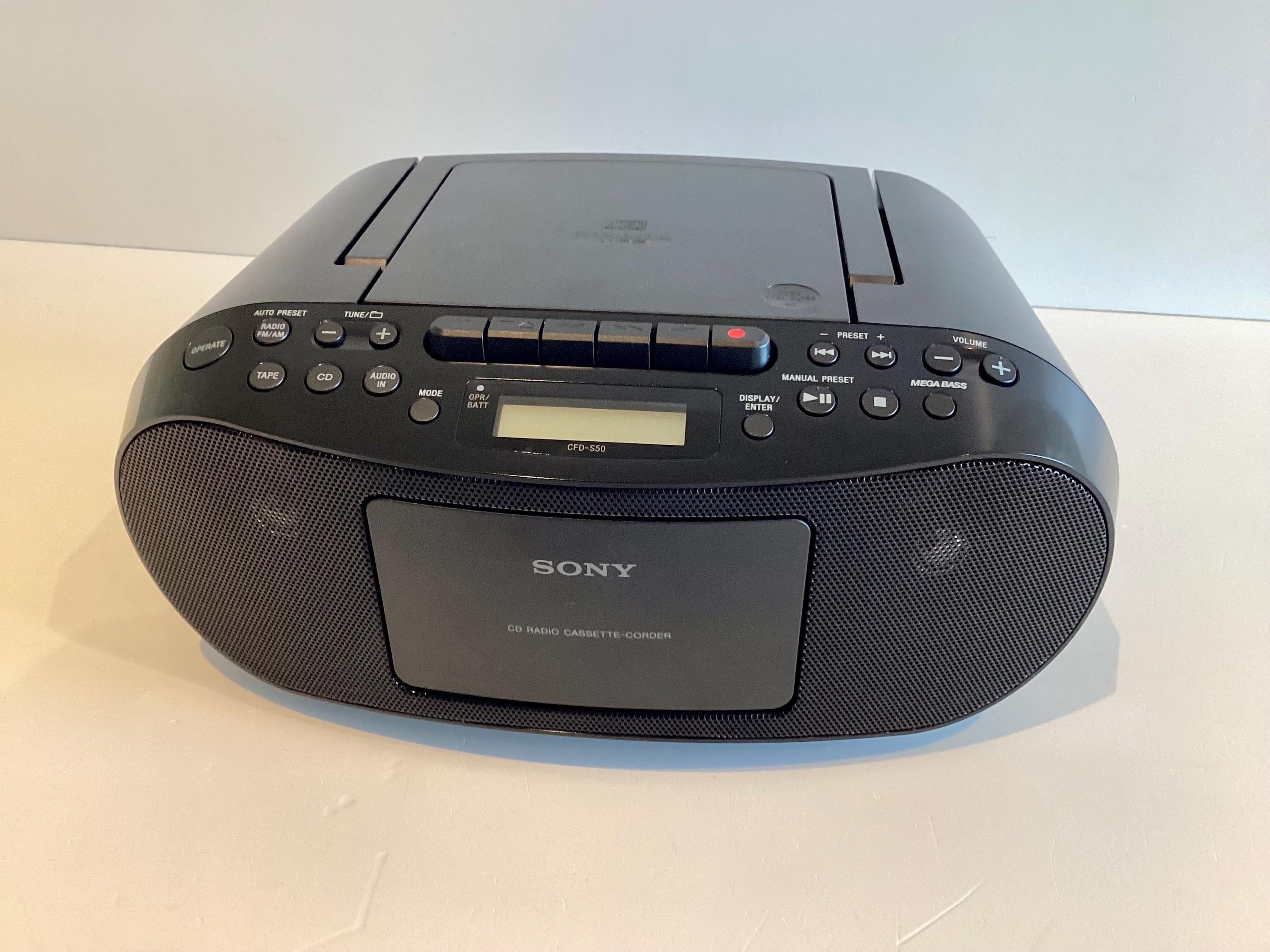 Vintage Boombox | Sony CFD-S50 Black CD Radio Cassette Recorder MP3 Mega Bass — photo 4 of 11