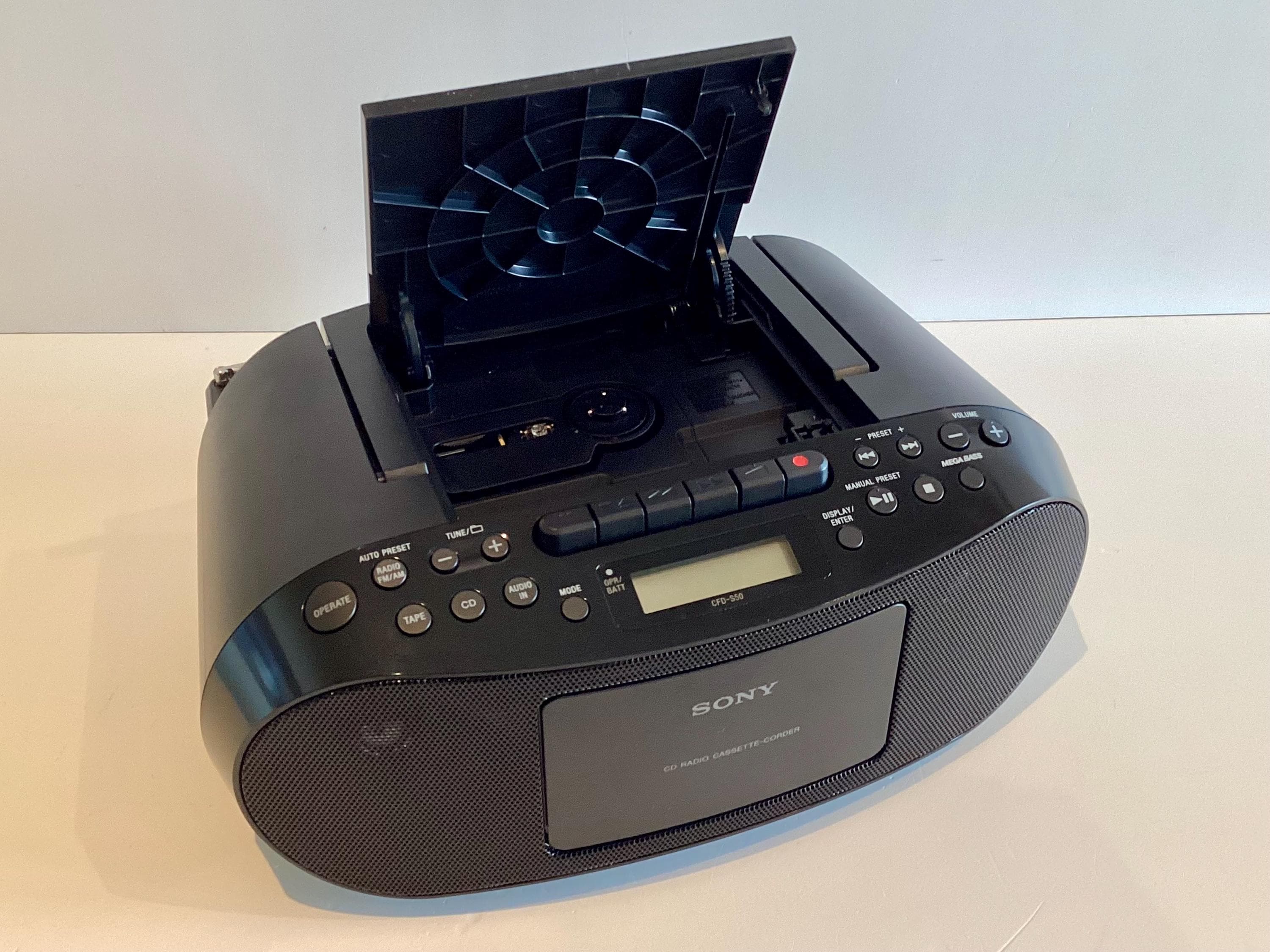 Vintage Boombox | Sony CFD-S50 Black CD Radio Cassette Recorder MP3 Mega Bass — photo 7 of 11
