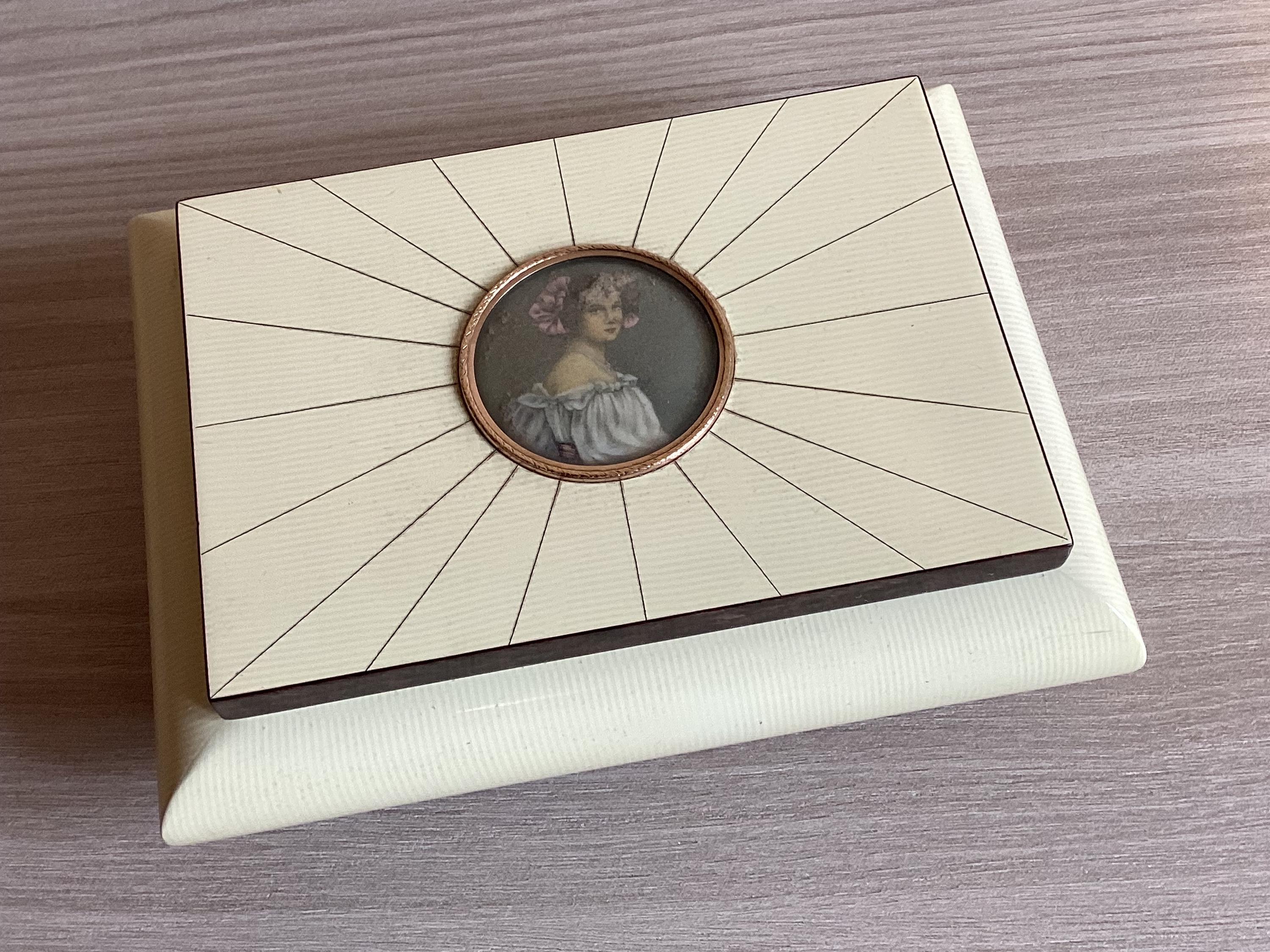 Vintage Music Box | 1950s Jewelry Case Princess Portrait Made In Italy — photo 3 of 8