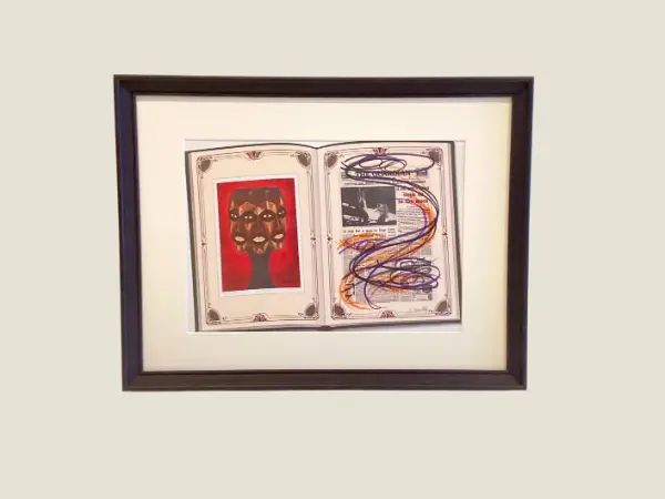 Diego Casella-Pc-1954 "The Keeper/The Guardian" Historic Newspaper Overwrite Original Hand-Drawn Conceptual Mixed Media