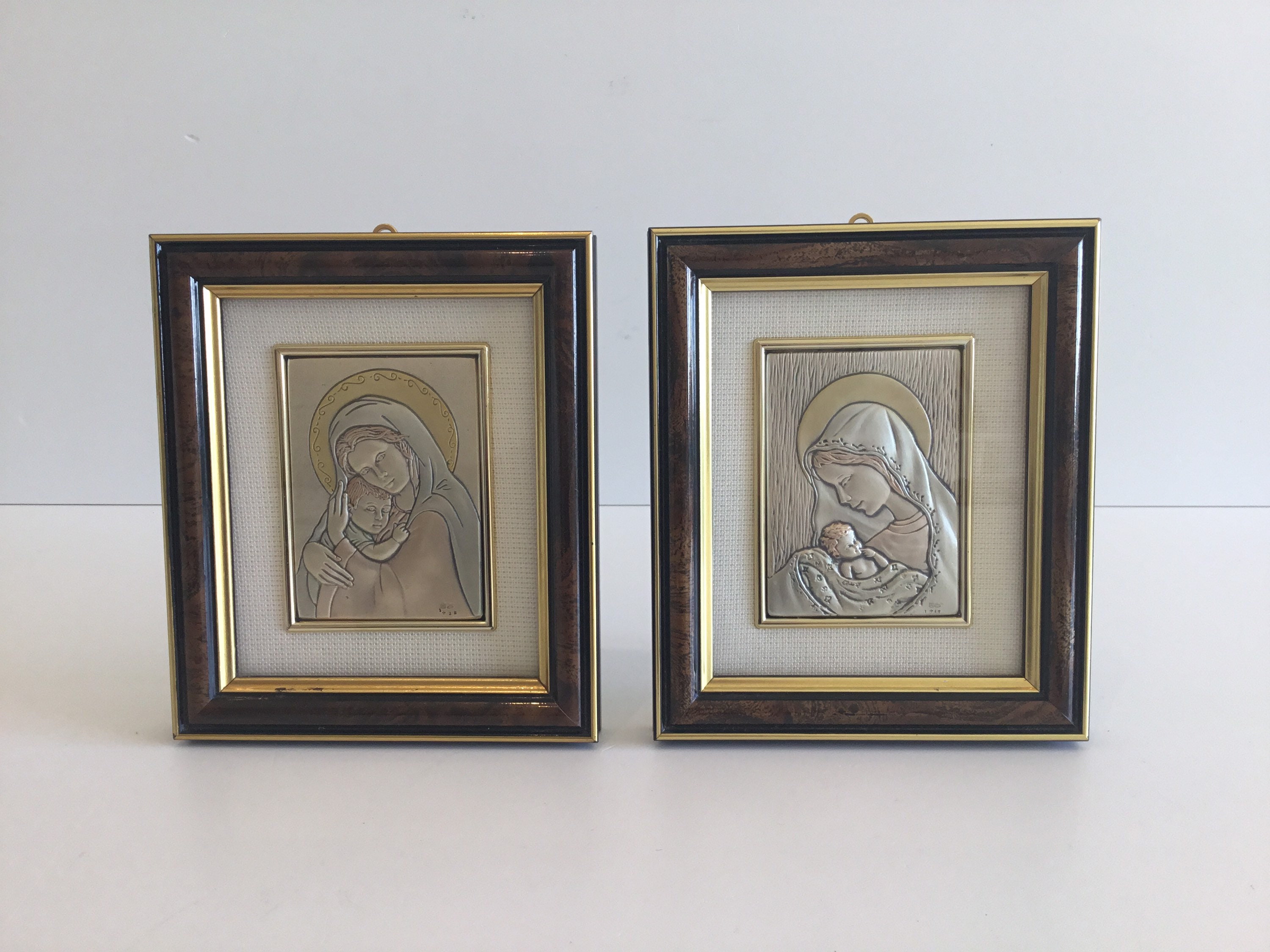Pair Of Silver Religious Miniature (1950s) Made In Italy — photo 2 of 6