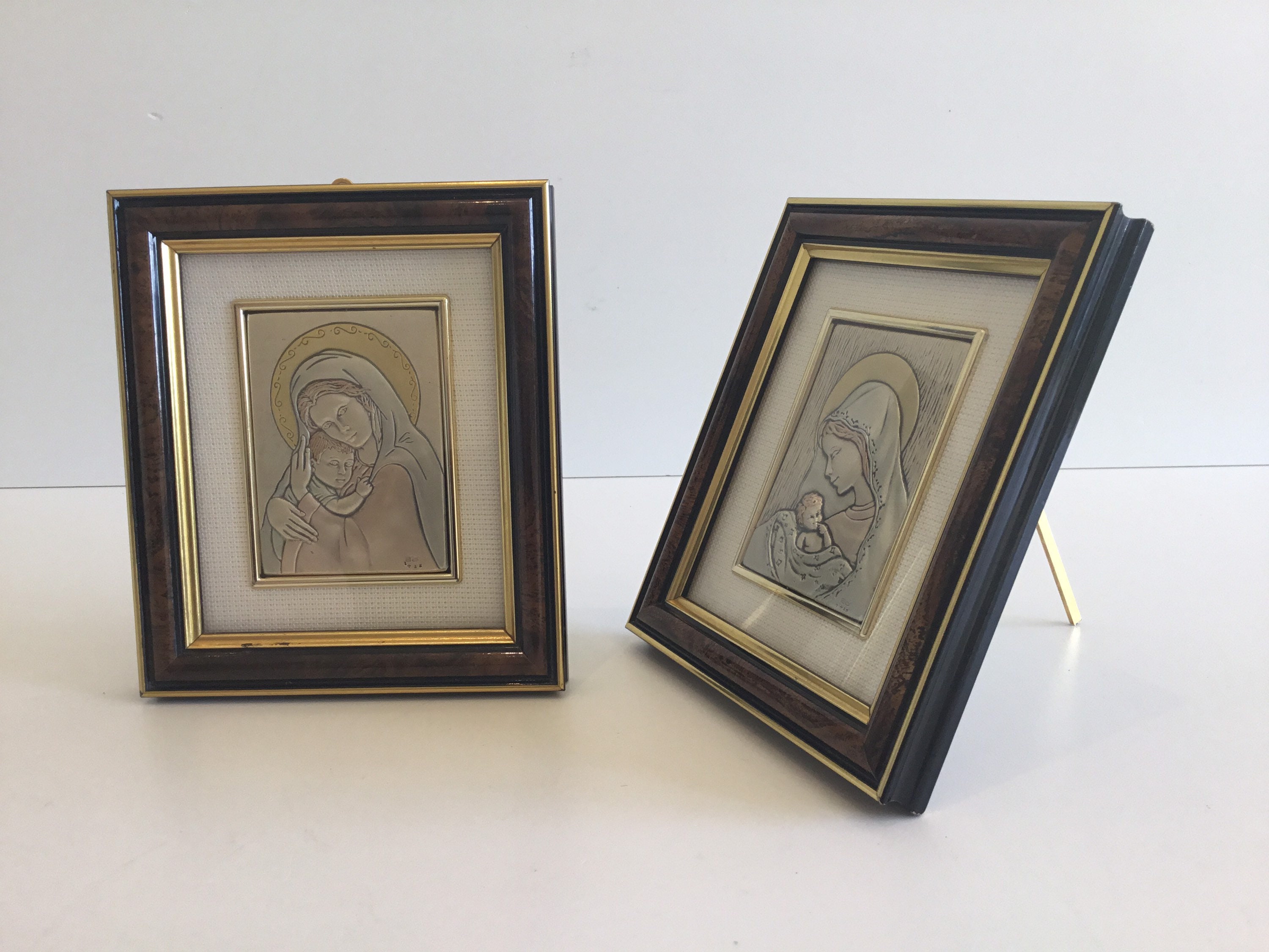 Pair Of Silver Religious Miniature (1950s) Made In Italy — photo 5 of 6