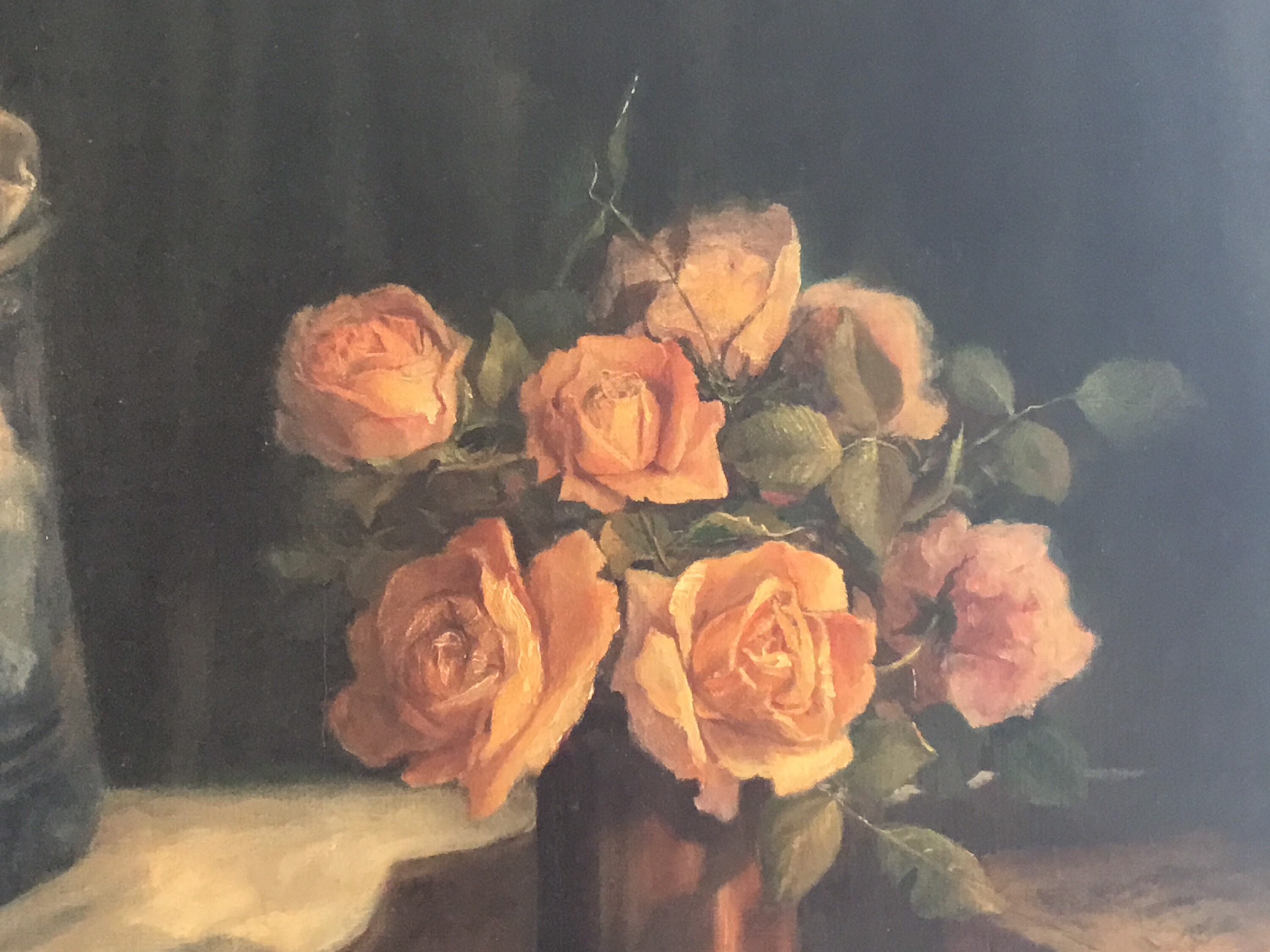 Vintage Floral Painting | 1946 Boussard Belgian Artist, Oil on Canvas Signed — photo 5 of 10