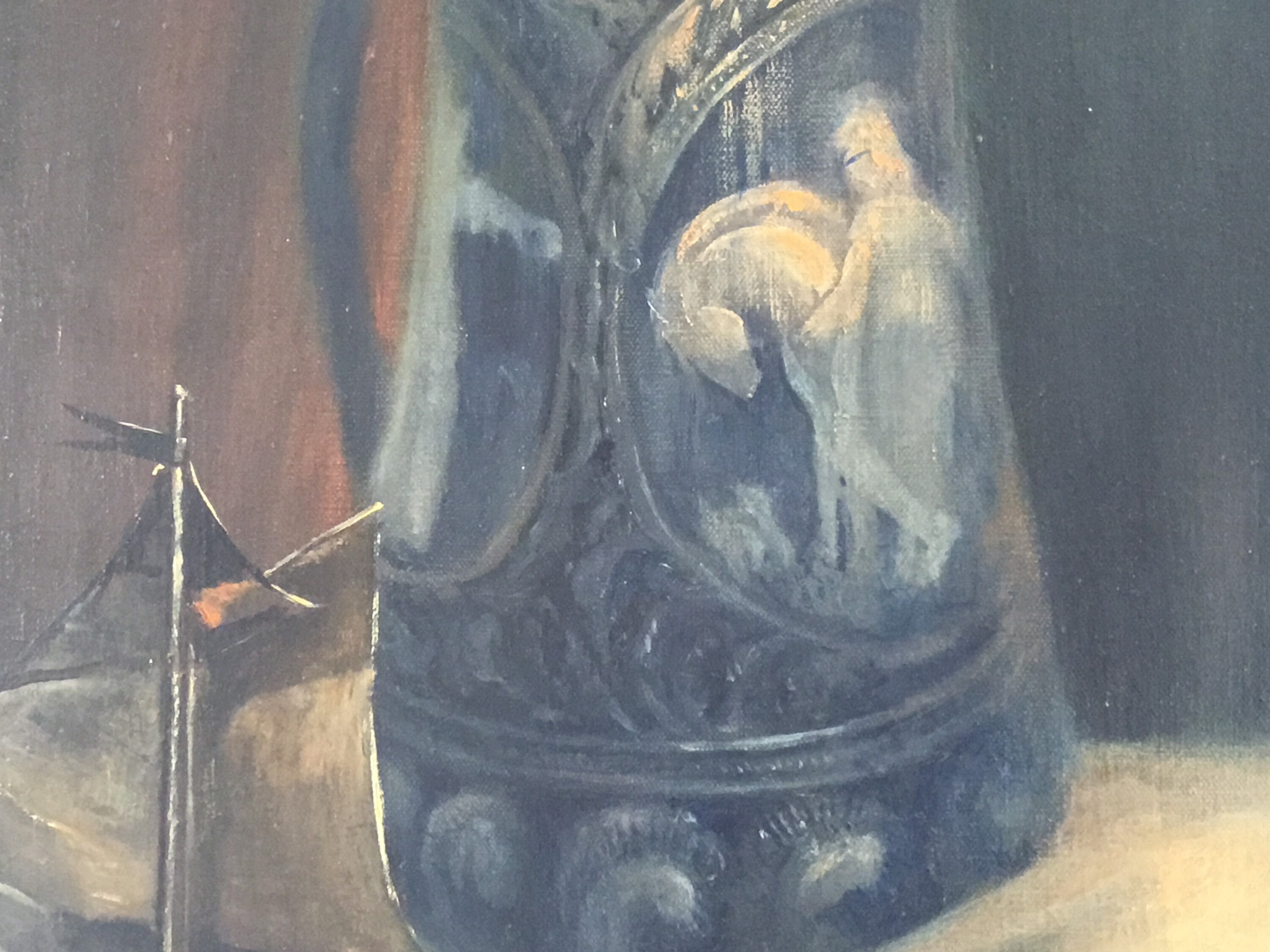 Vintage Floral Painting | 1946 Boussard Belgian Artist, Oil on Canvas Signed — photo 7 of 10