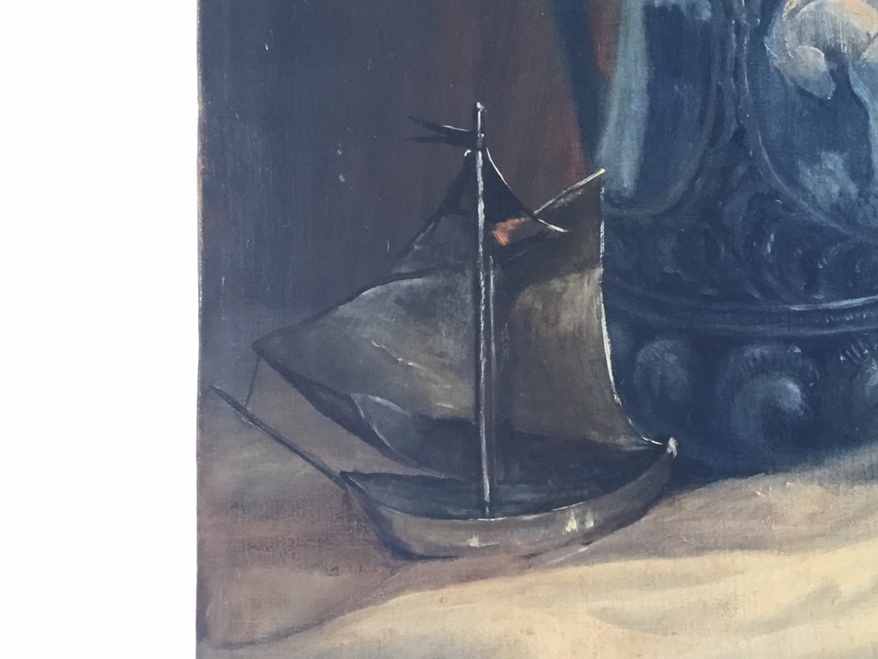 Vintage Floral Painting | 1946 Boussard Belgian Artist, Oil on Canvas Signed — photo 8 of 10