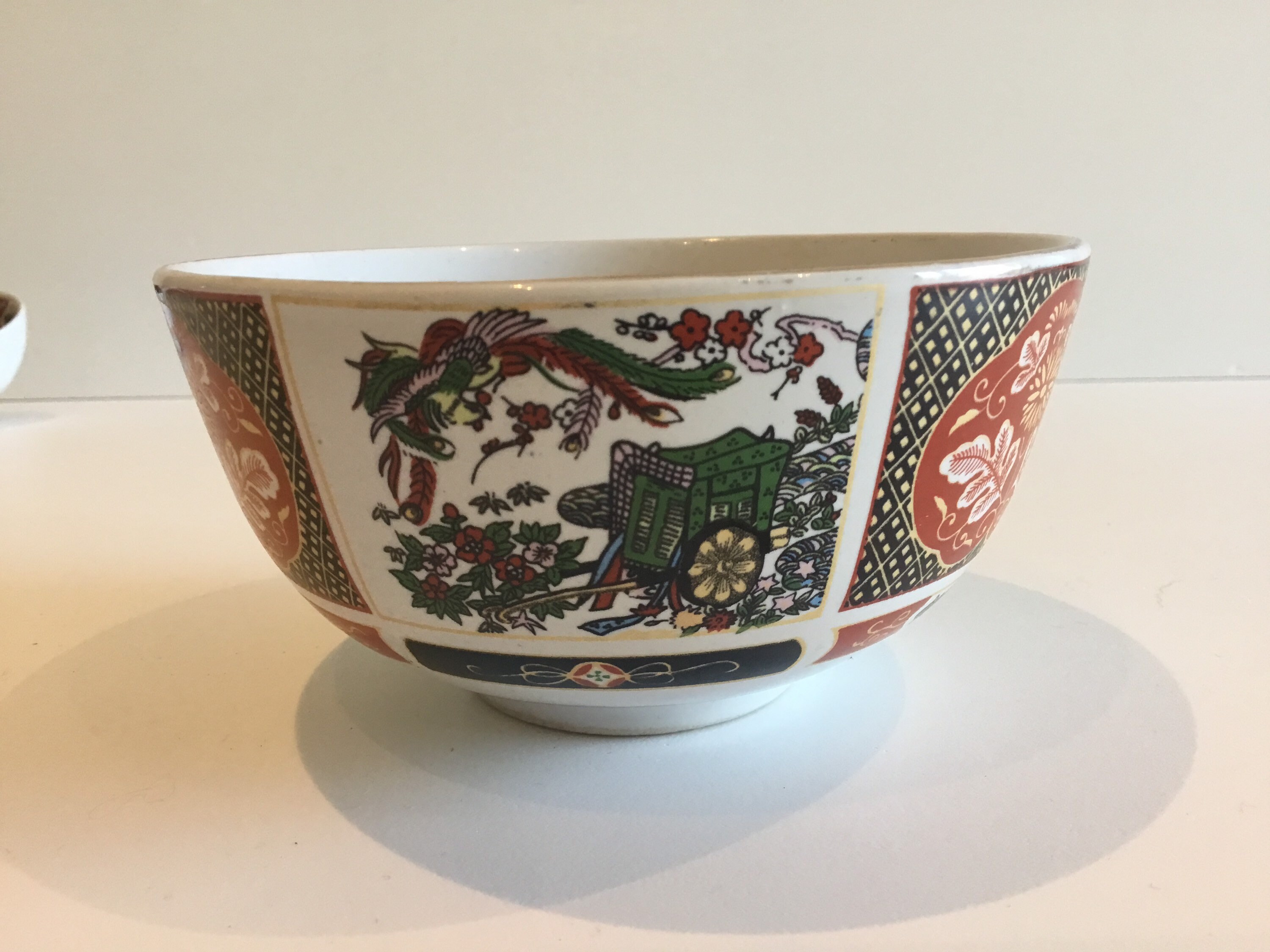 Vintage Dinnerware Set | 1960s Moroccan COCEMA Porcelain, Peacock Imari Pattern — photo 5 of 11
