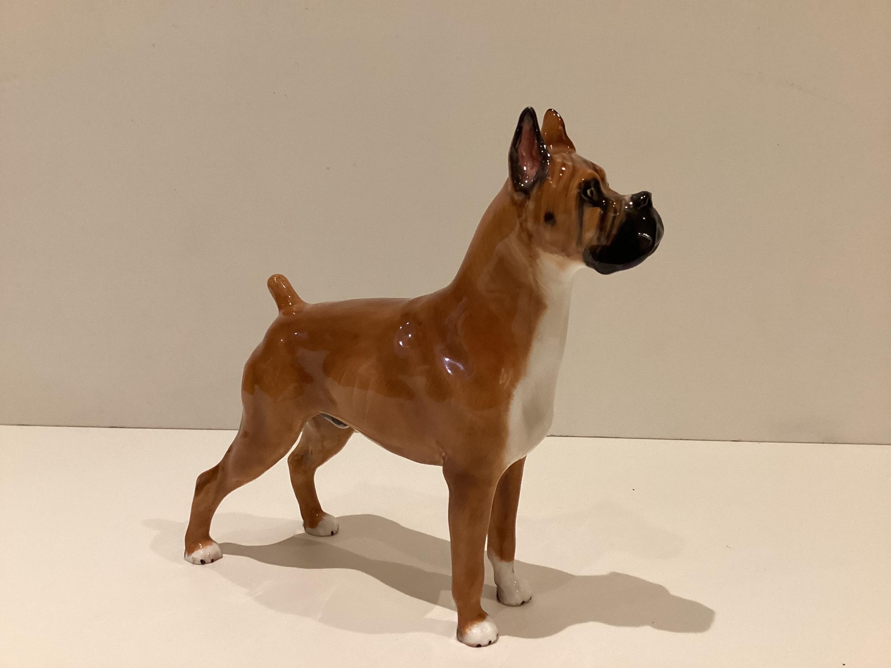 Vintage Royal Doulton Boxer | Peggy Davies HN 2643 Bone China Dog Figurine, 1960s — photo 3 of 11
