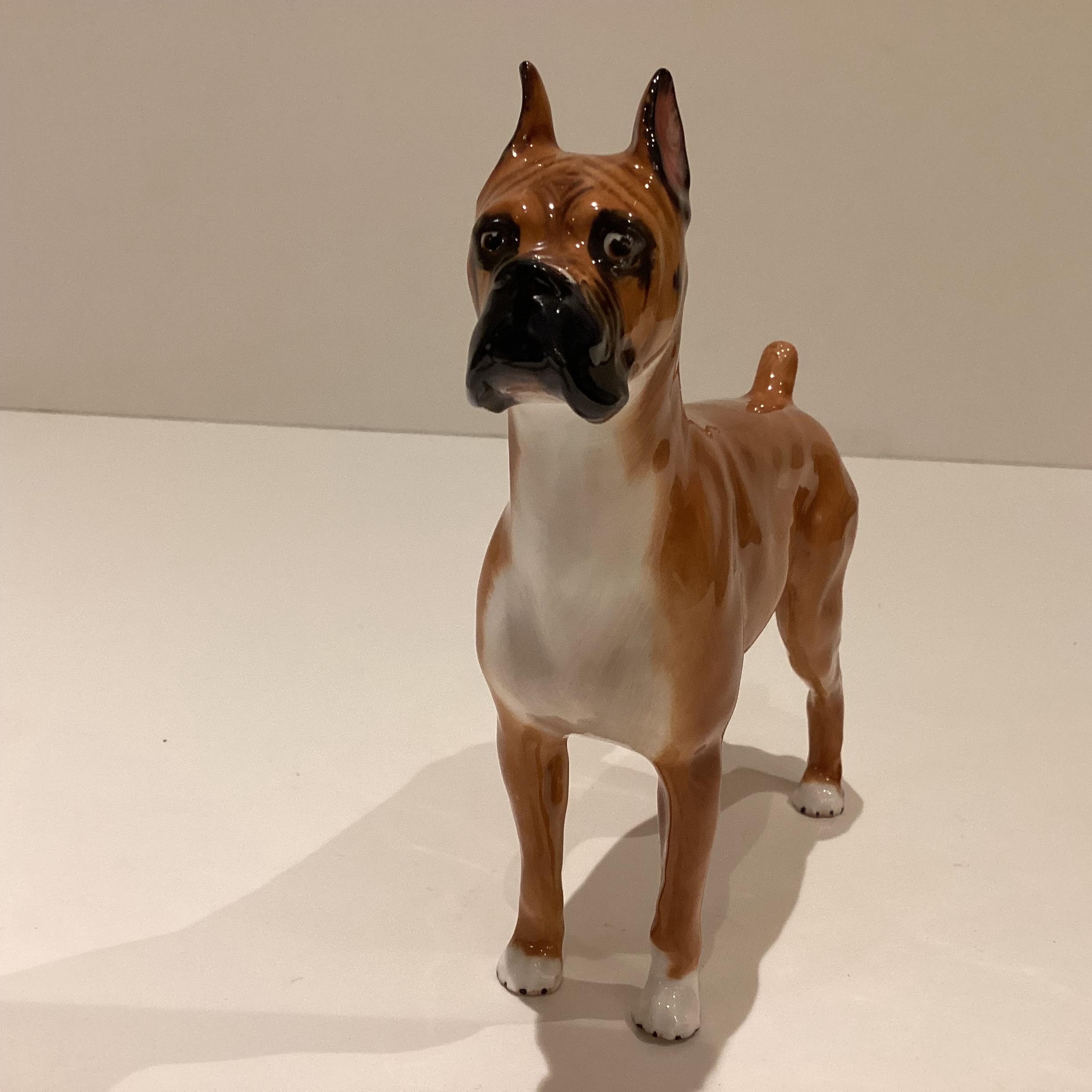 Vintage Royal Doulton Boxer | Peggy Davies HN 2643 Bone China Dog Figurine, 1960s — photo 8 of 11