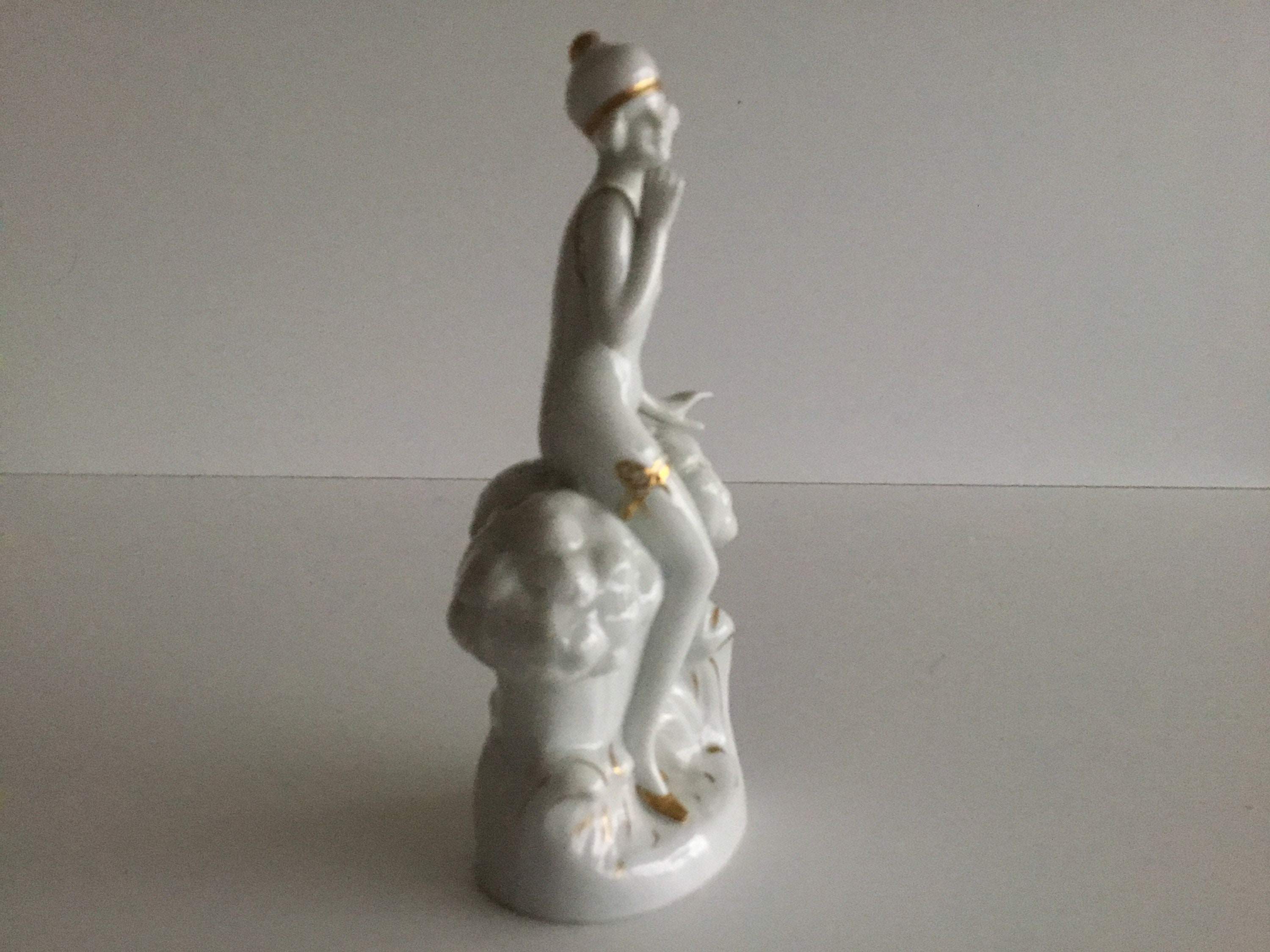 Vintage Porcelain | 1930s German Figurine White and Gold, Numbered 1293 Collectible — photo 3 of 7