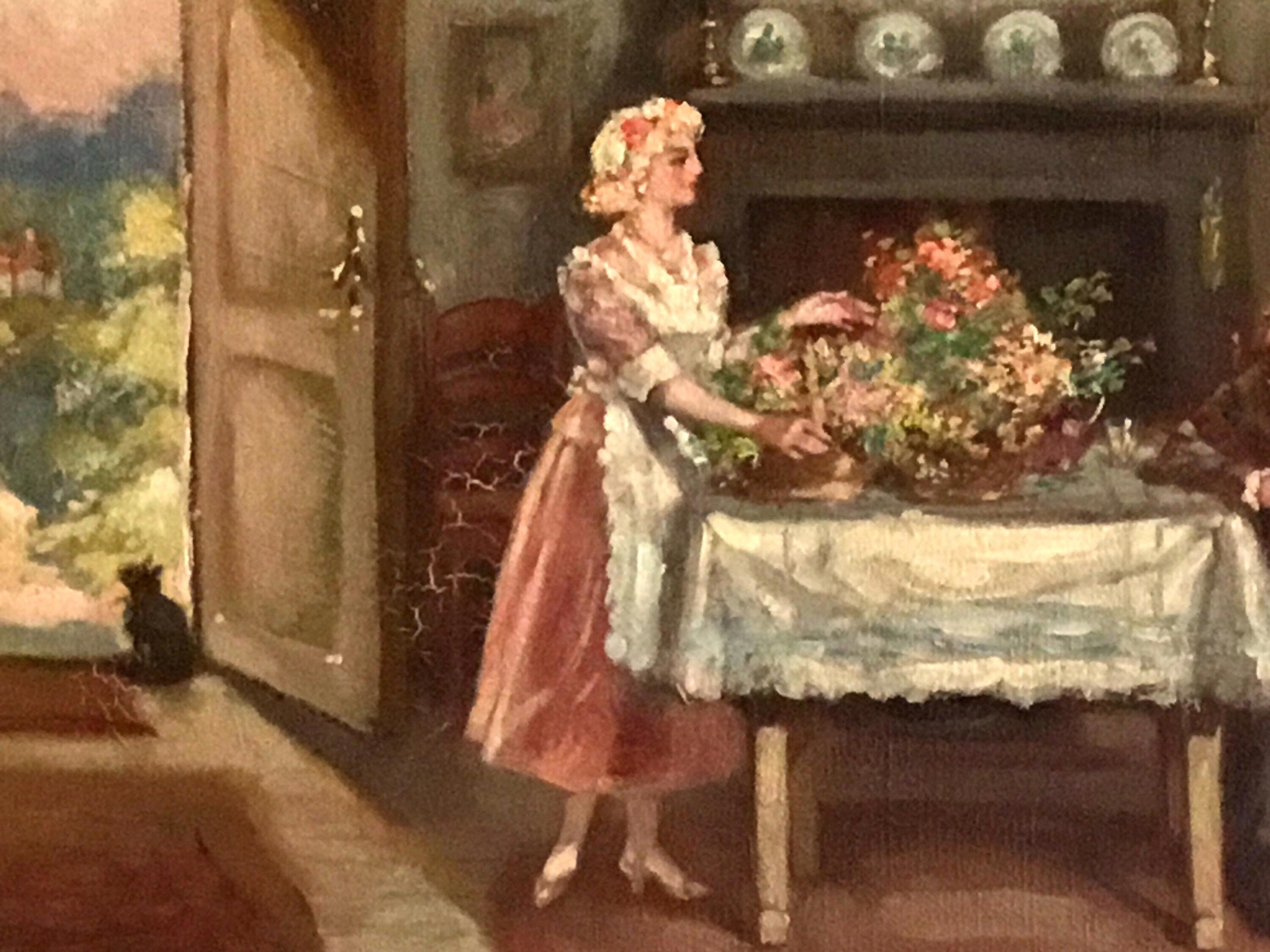 Interior Scene Oil Painting (1942) Dutch Painting — photo 9 of 11