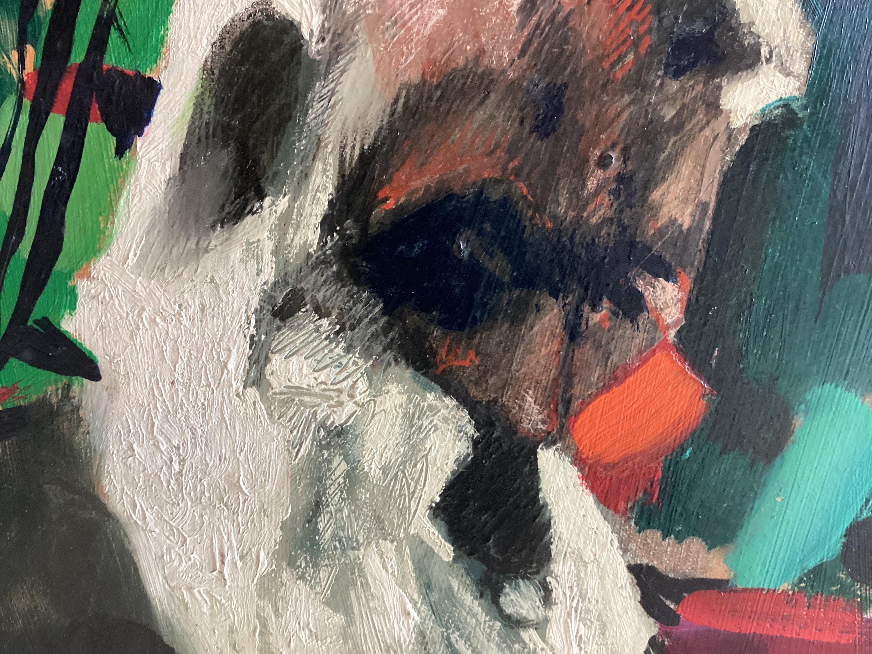 Vintage Painting | Danilo Gardani Ritratto 1990S, Italian Art, Gold Leaf, Signed — photo 7 of 11