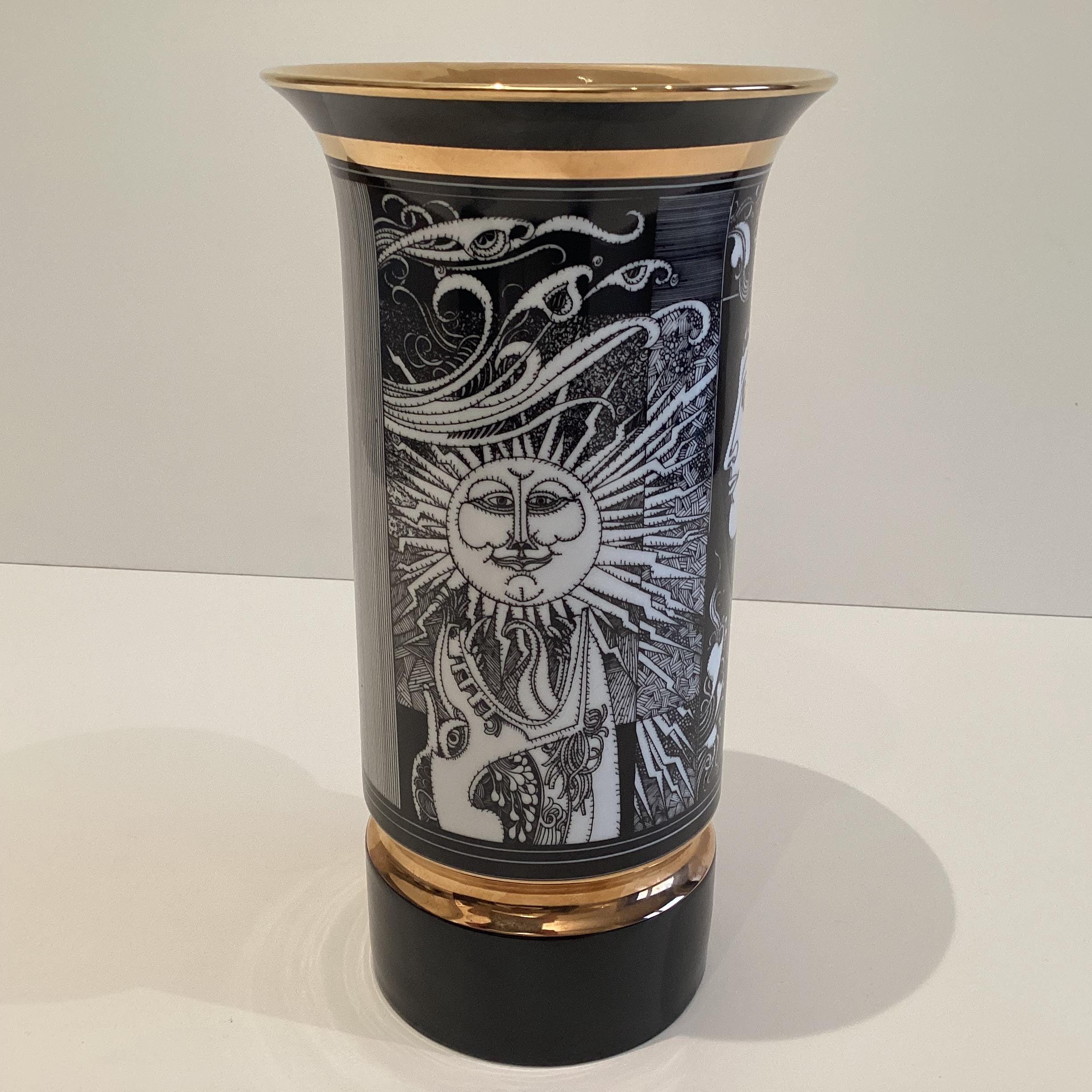 Vintage Porcelain Vase | Hollóháza Endre Szász Design 1980s Hungary — photo 3 of 11