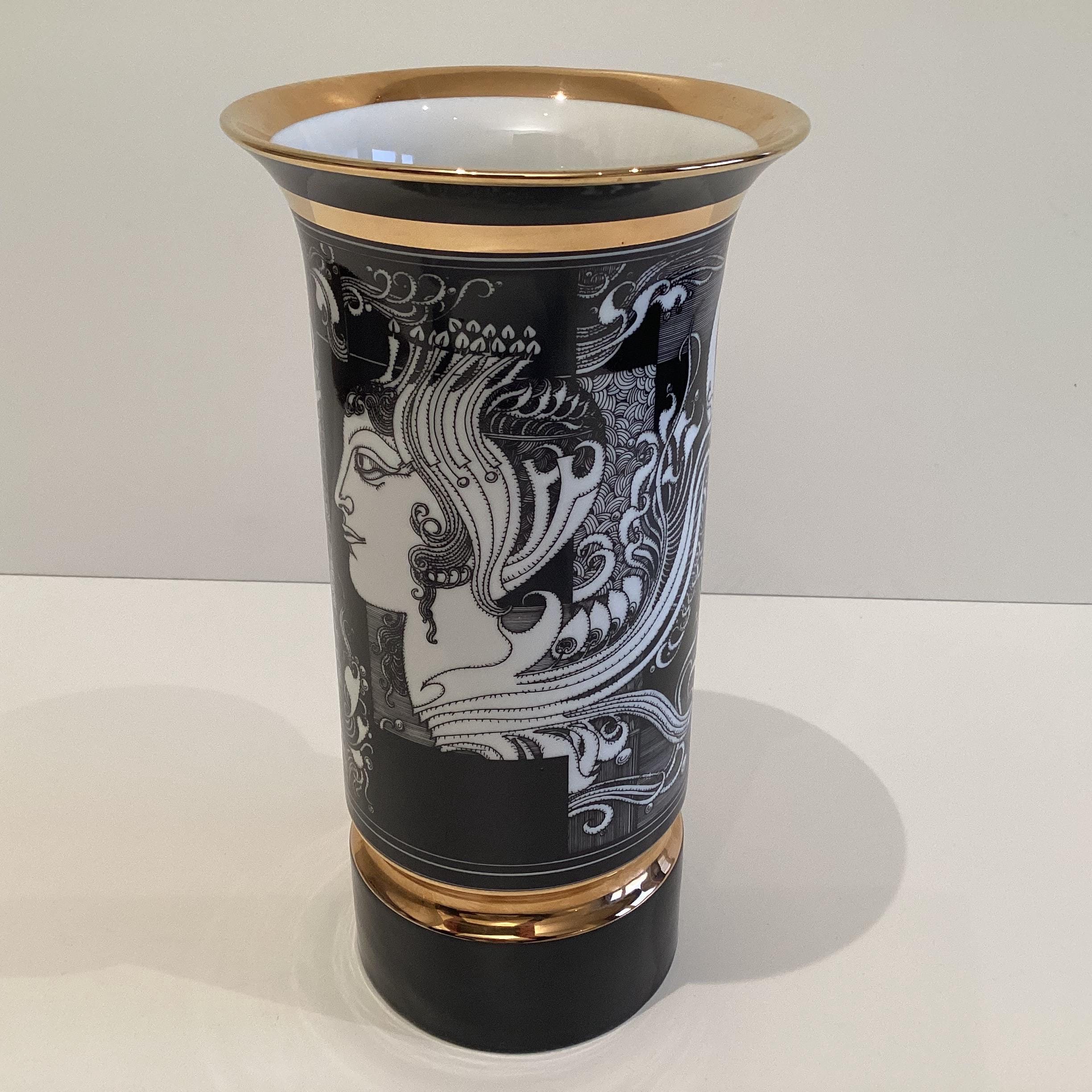 Vintage Porcelain Vase | Hollóháza Endre Szász Design 1980s Hungary — photo 4 of 11