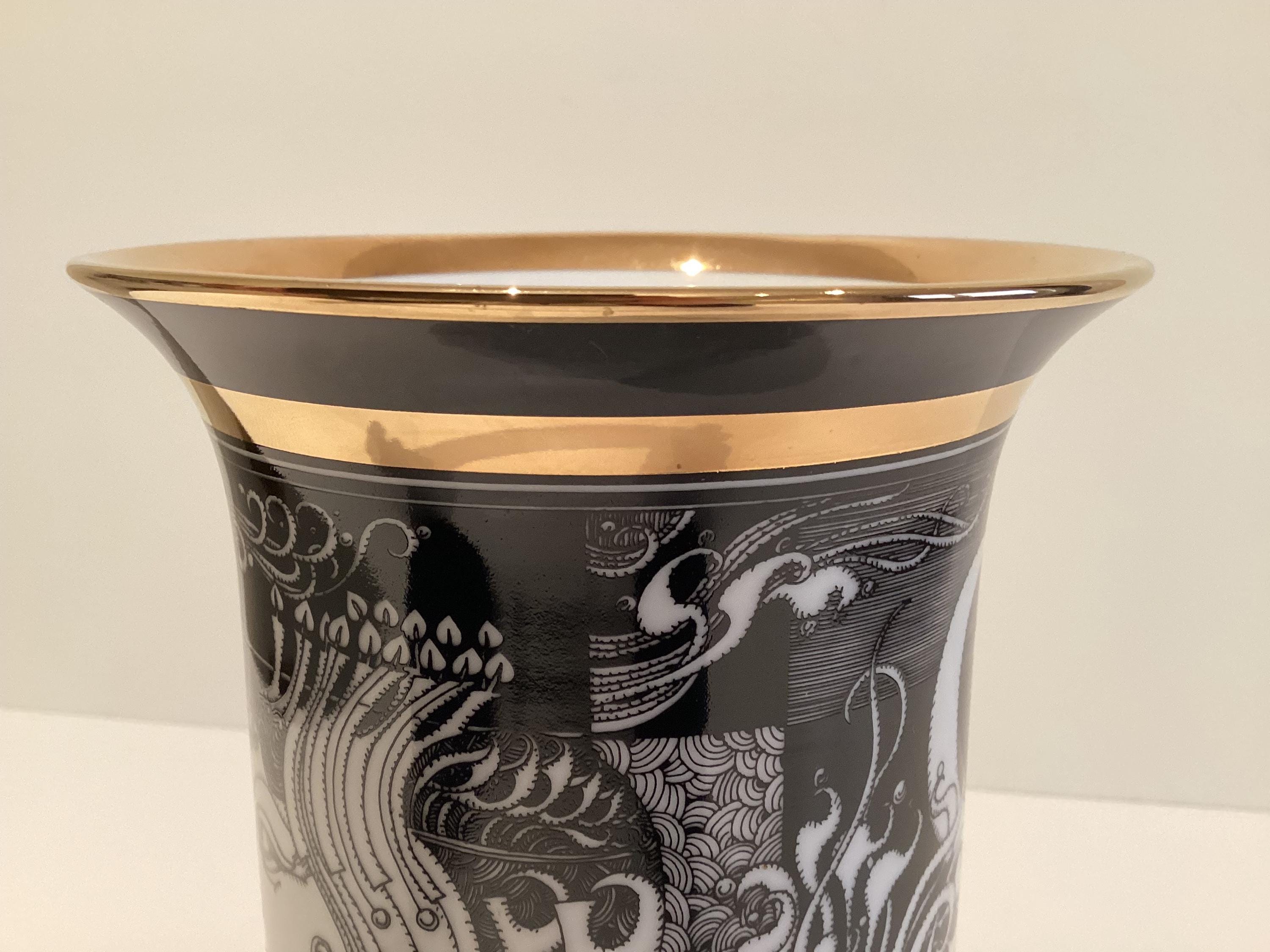 Vintage Porcelain Vase | Hollóháza Endre Szász Design 1980s Hungary — photo 7 of 11