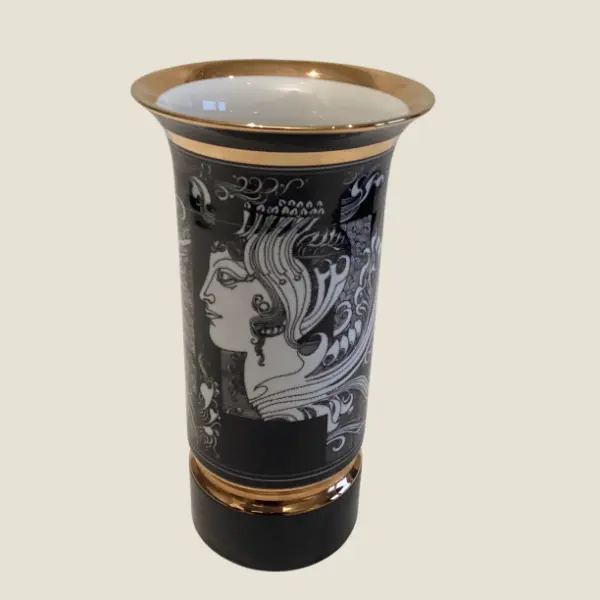Vintage Porcelain Vase | Hollóháza Endre Szász Design 1980s Hungary