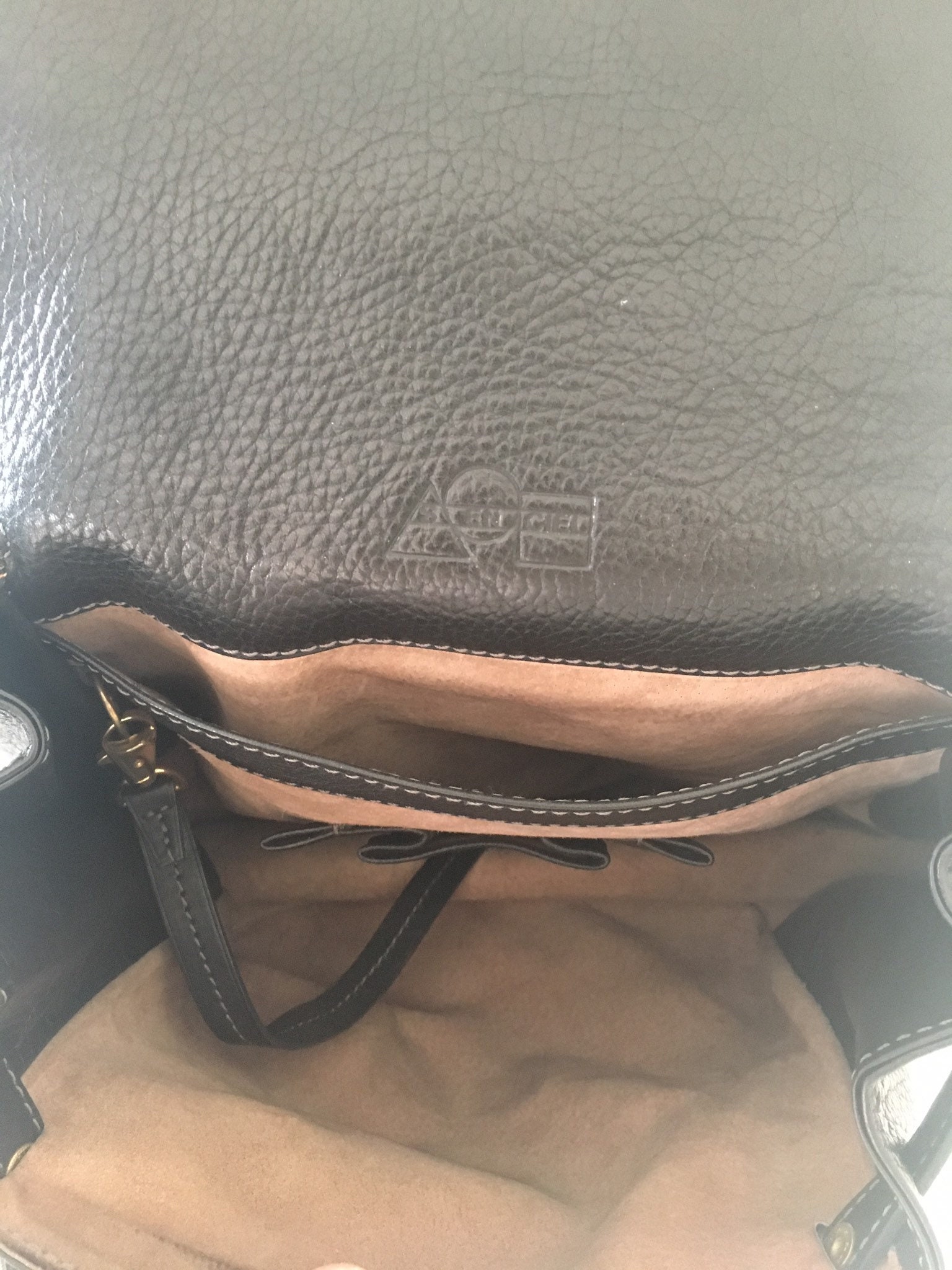 Vintage Backpack | S en Ciel Belgian Designer [1980s] Delvaux Craftsman Black Leather — photo 6 of 6