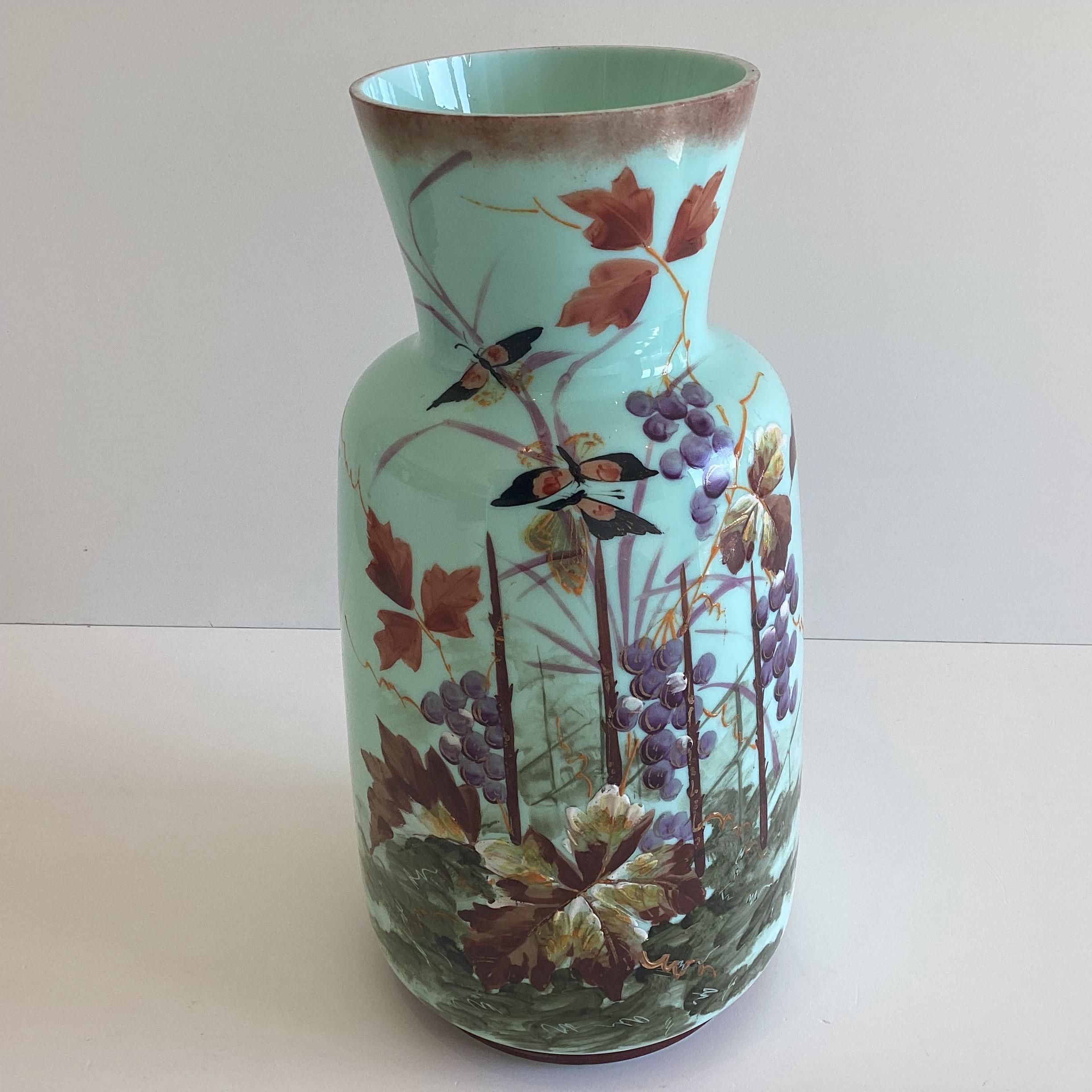 Antique Vase | Hand-Painted Glass Art (1880s) Bohemian Decor — photo 3 of 8