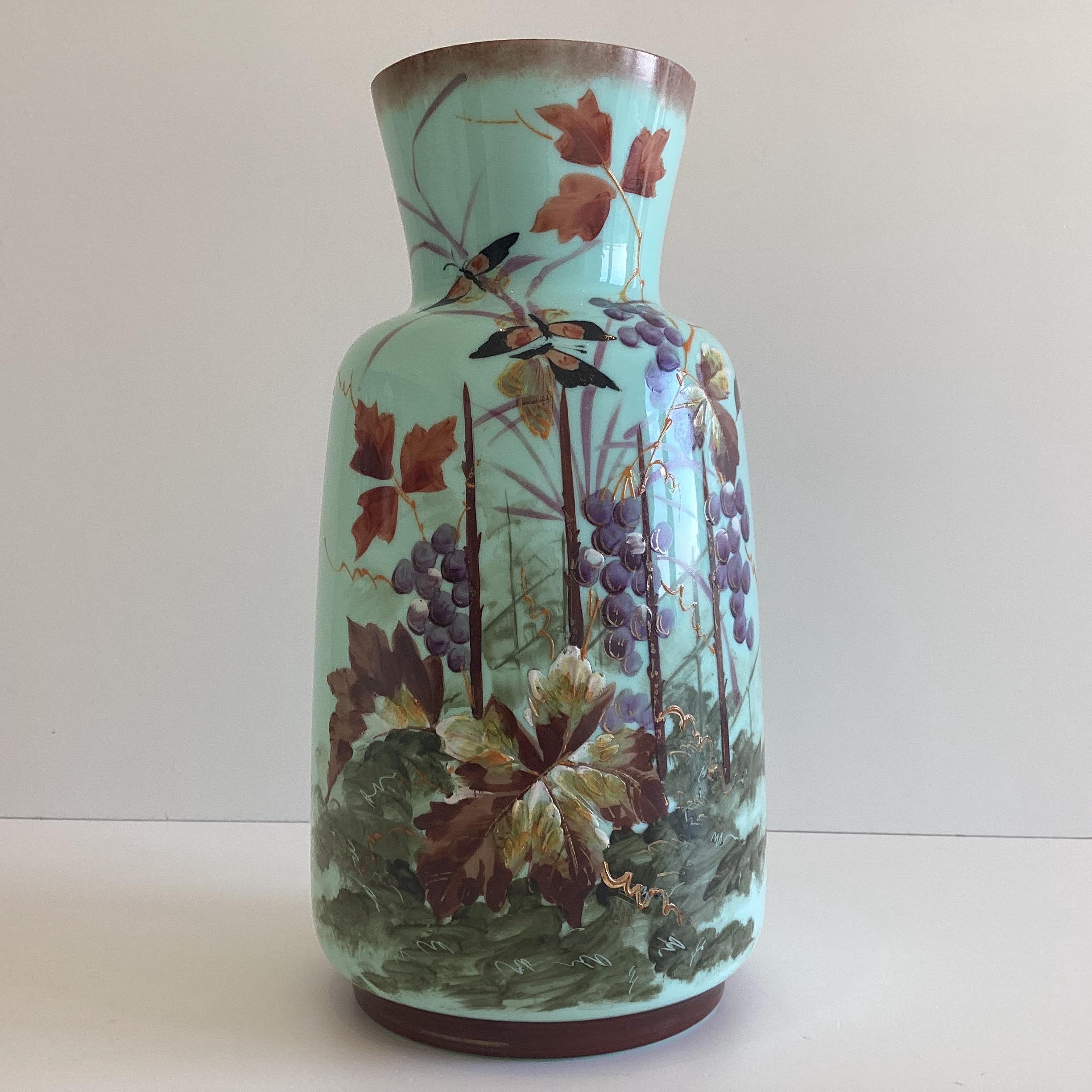 Antique Vase | Hand-Painted Glass Art (1880s) Bohemian Decor — photo 4 of 8