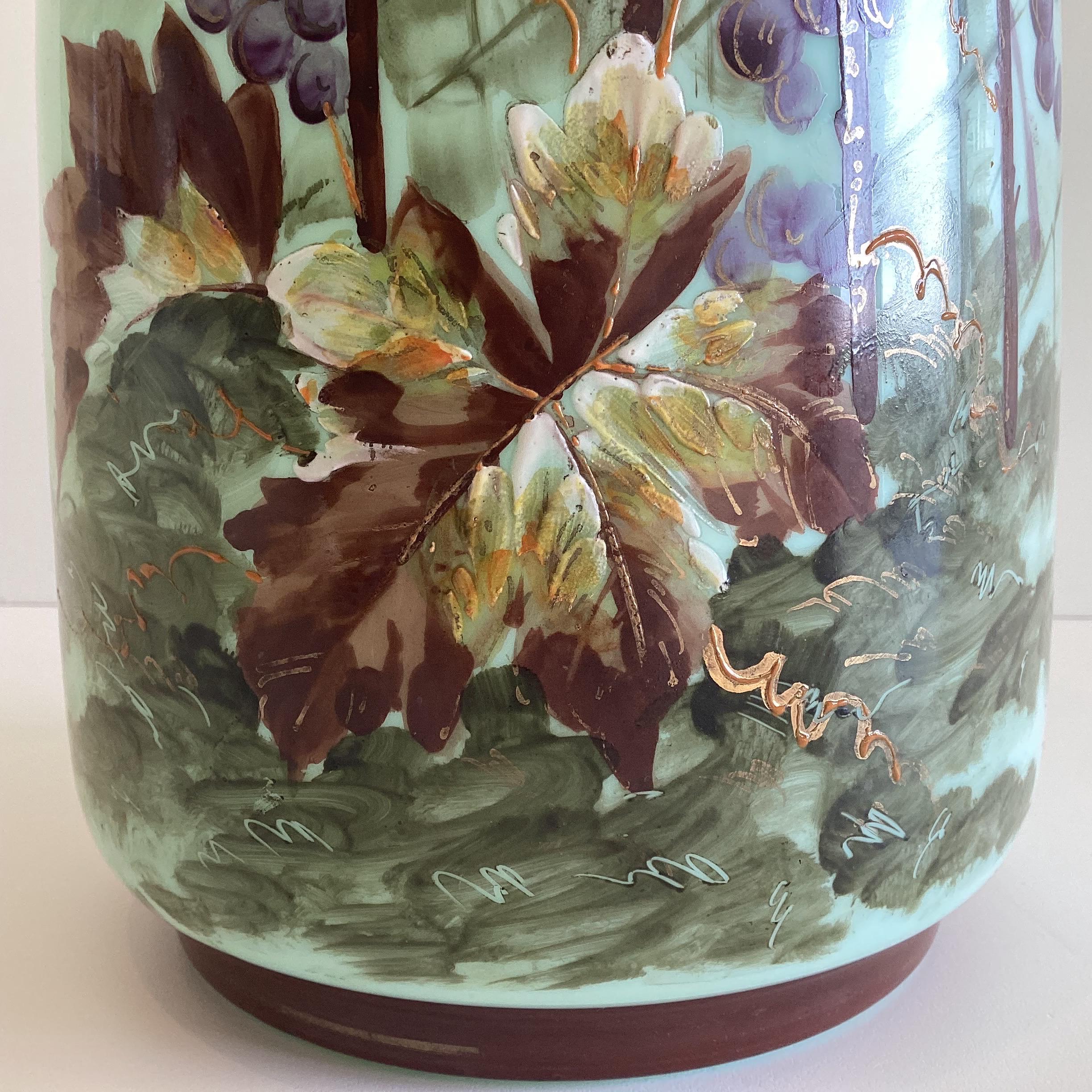 Antique Vase | Hand-Painted Glass Art (1880s) Bohemian Decor — photo 5 of 8