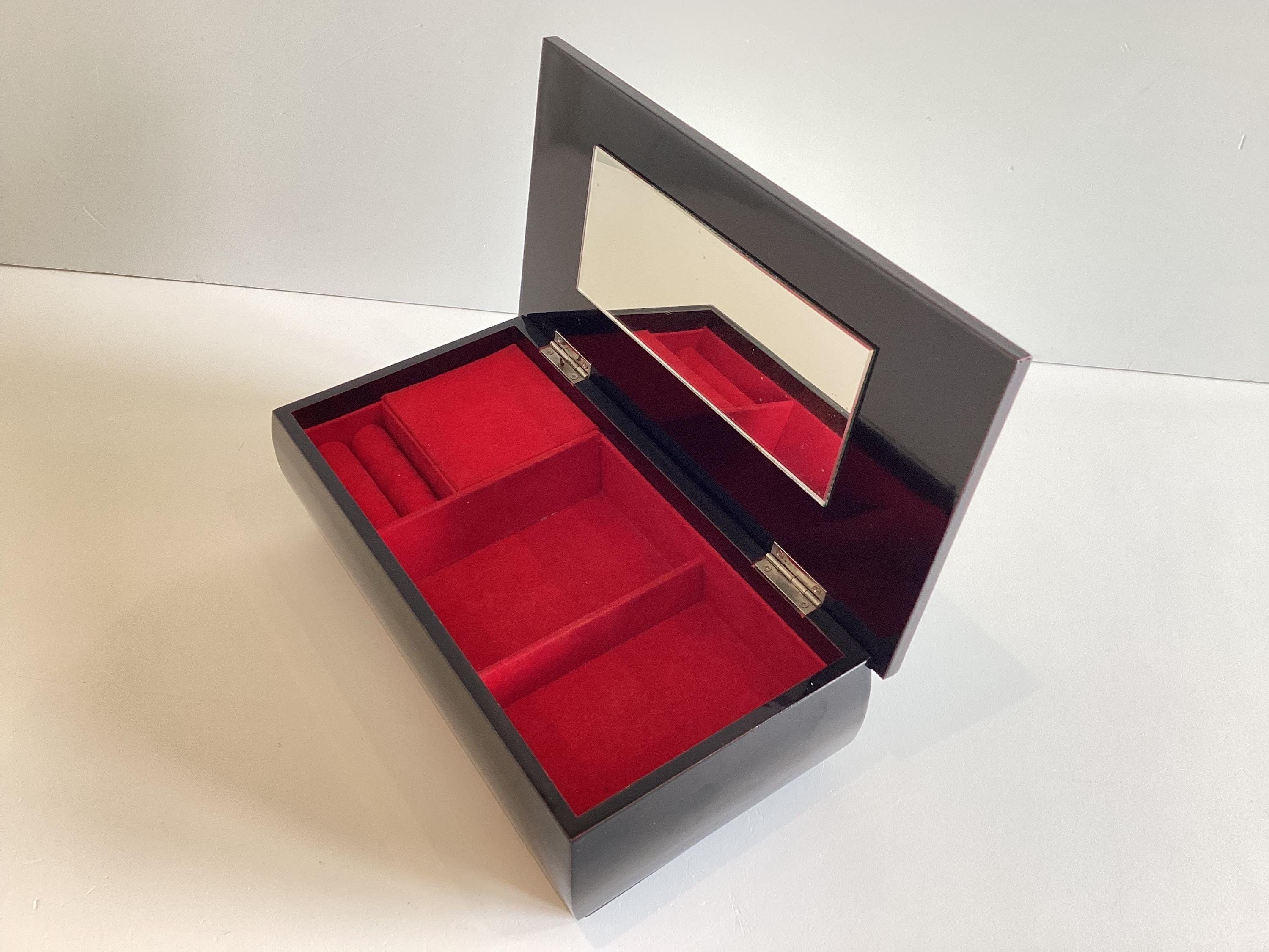 Vintage Japanese Music Box | Chokin Art Black Lacquer, Sankyo Movement Jewelry Case — photo 5 of 11