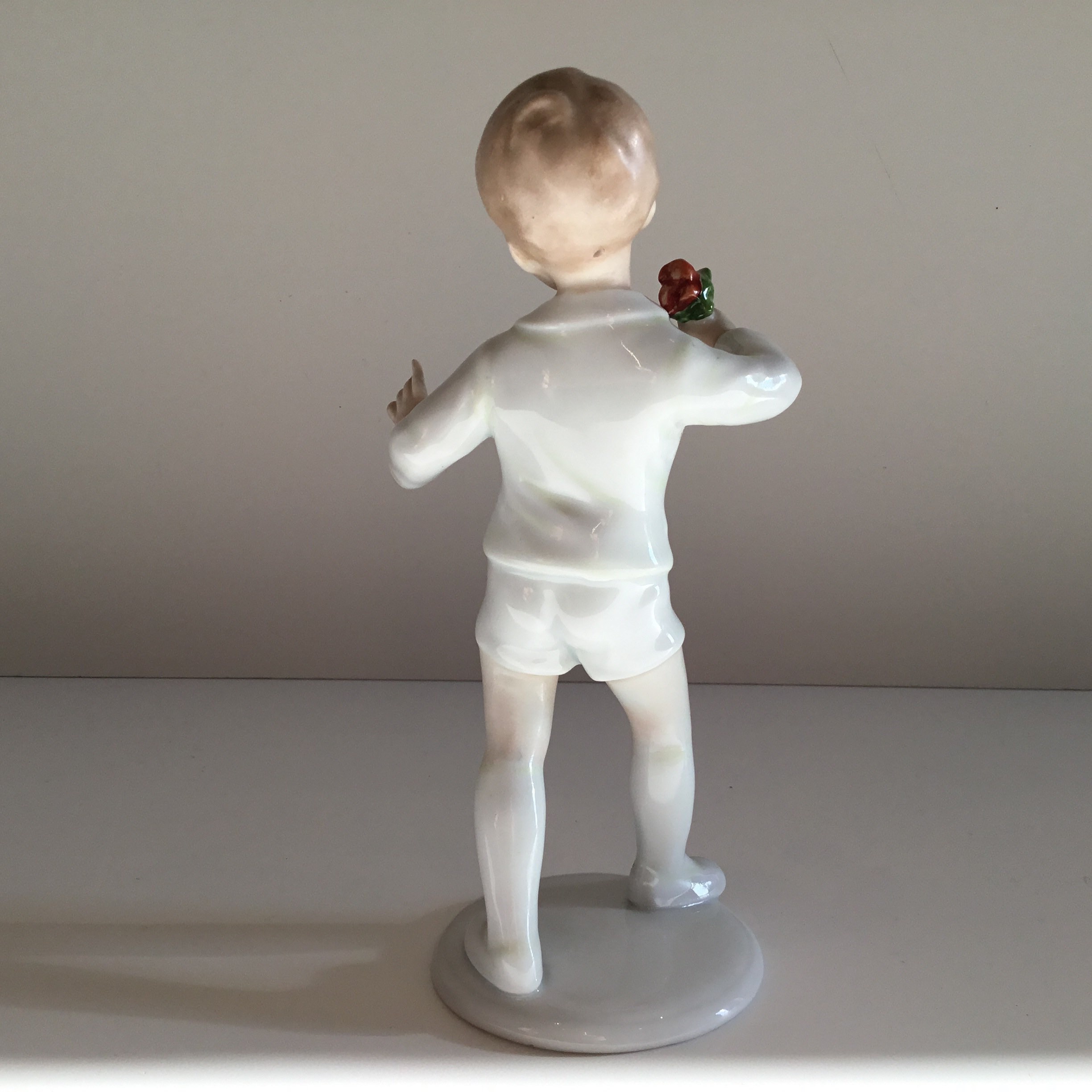 Vintage Porcelain Figurine | Wallendorf German Boy, 1960s Numbered Collectible — photo 5 of 11