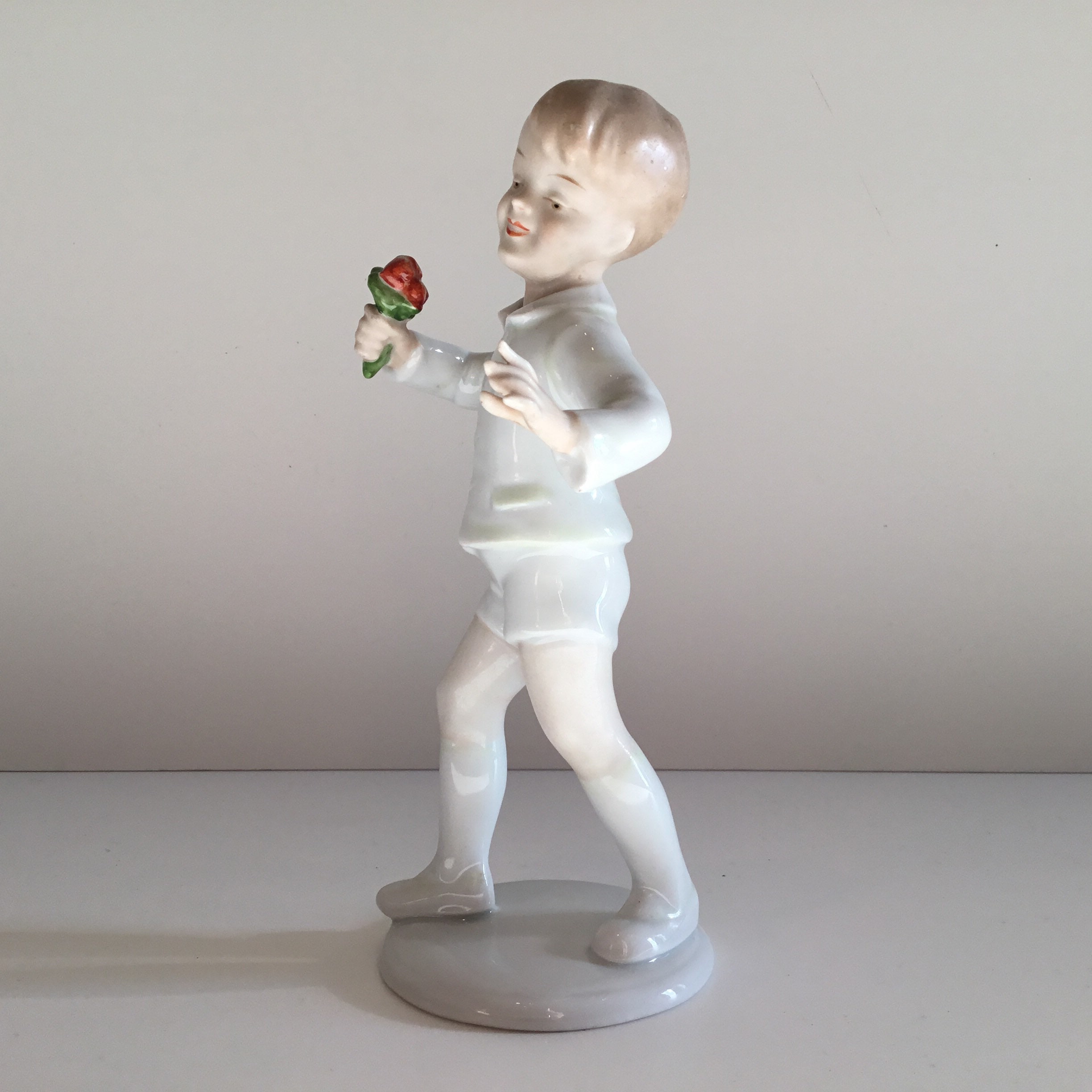 Vintage Porcelain Figurine | Wallendorf German Boy, 1960s Numbered Collectible — photo 6 of 11