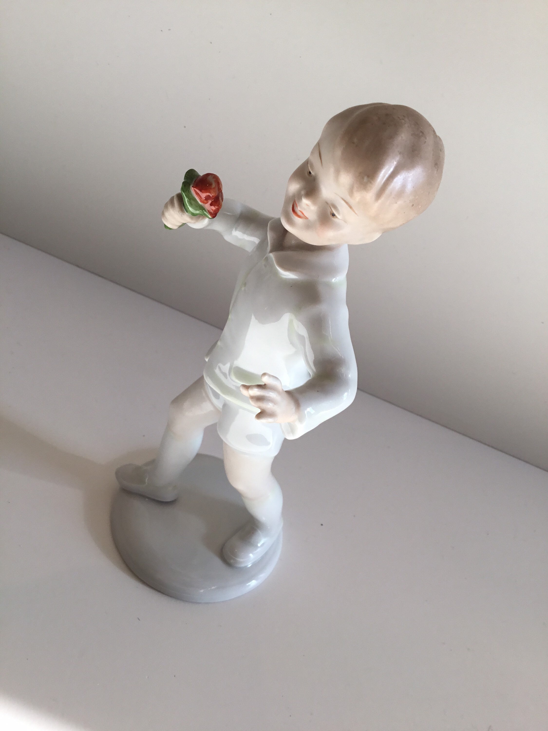 Vintage Porcelain Figurine | Wallendorf German Boy, 1960s Numbered Collectible — photo 7 of 11